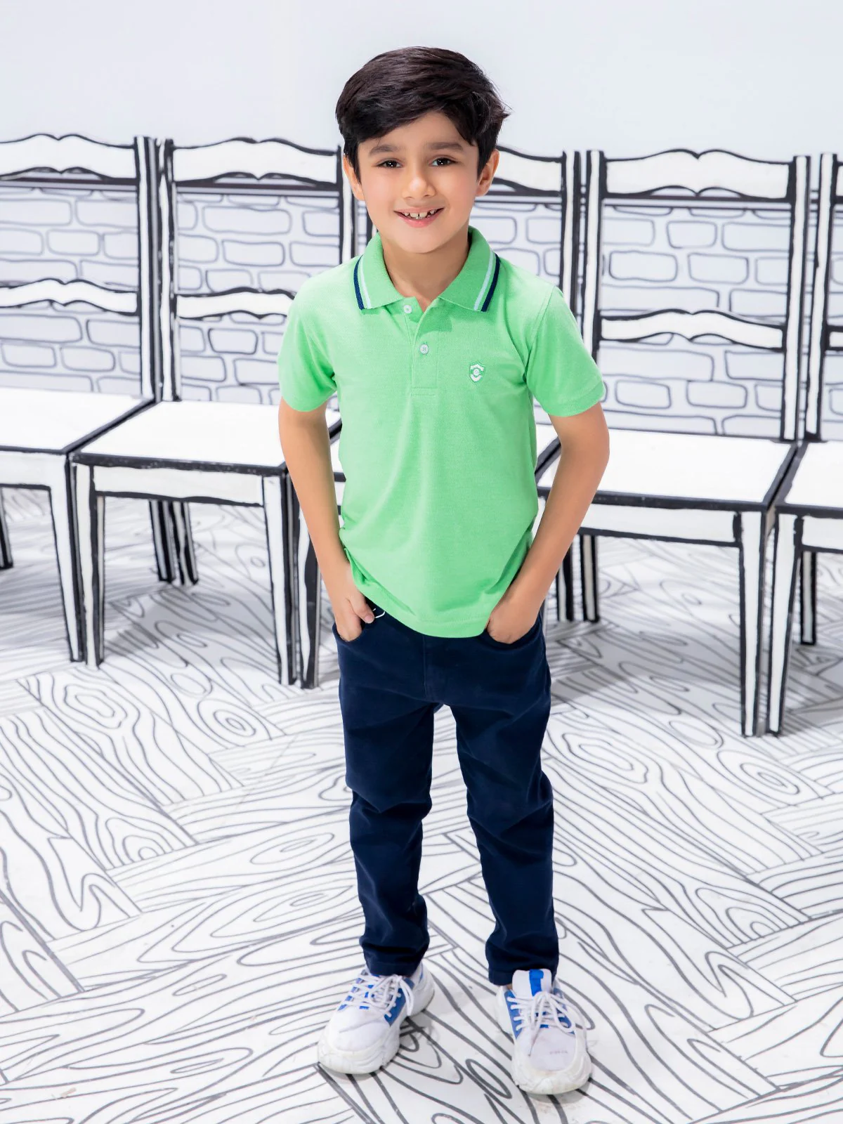 Boy's Dark Green Polo Shirt - EBTPS21-008 - Image 4