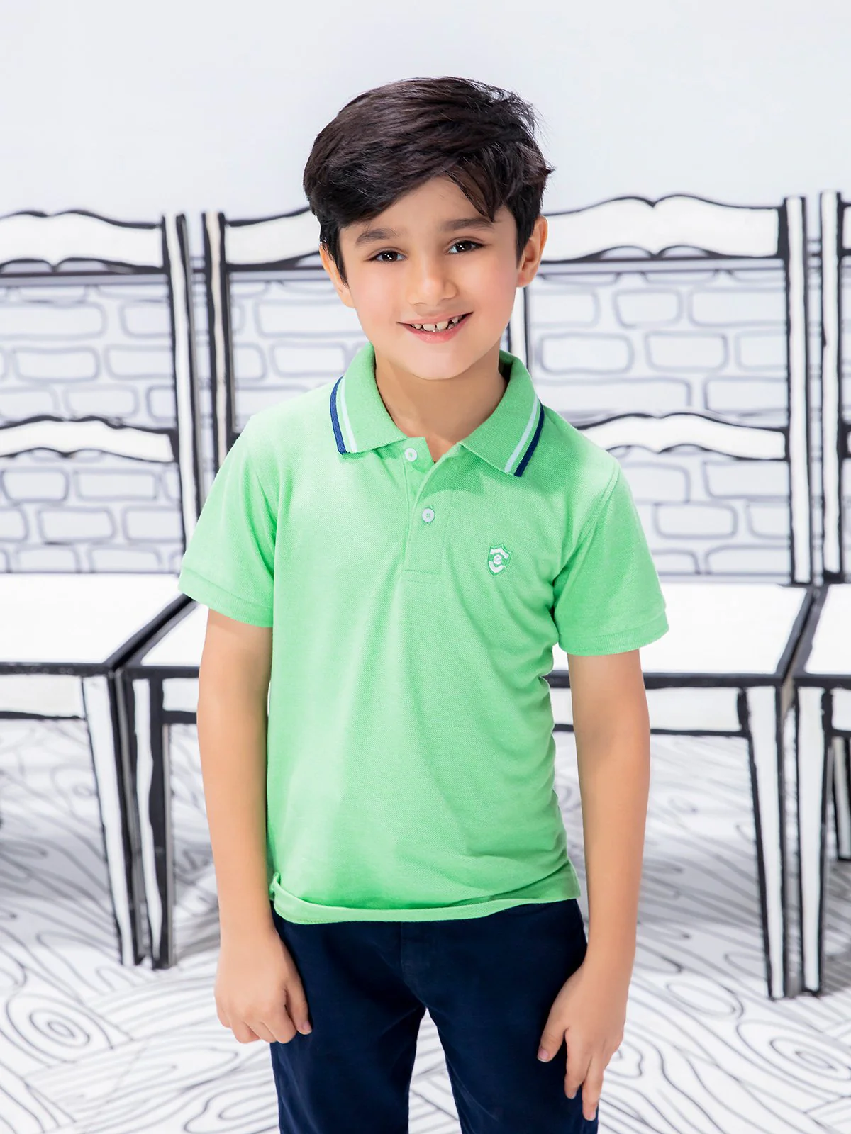 Boy's Dark Green Polo Shirt - EBTPS21-008 - Image 5