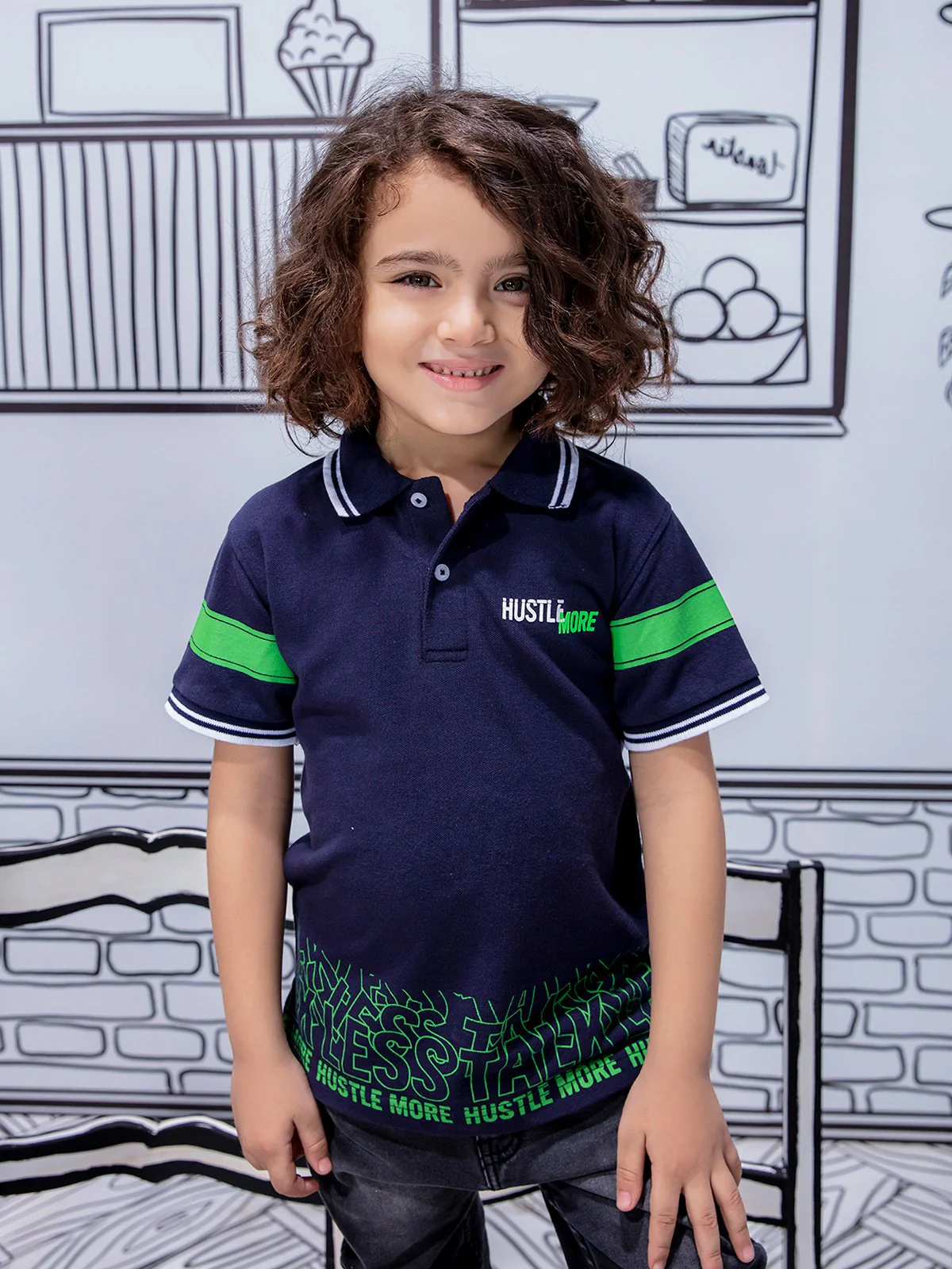Boy's Navy Blue Polo Shirt - EBTPS21-011 - Image 3