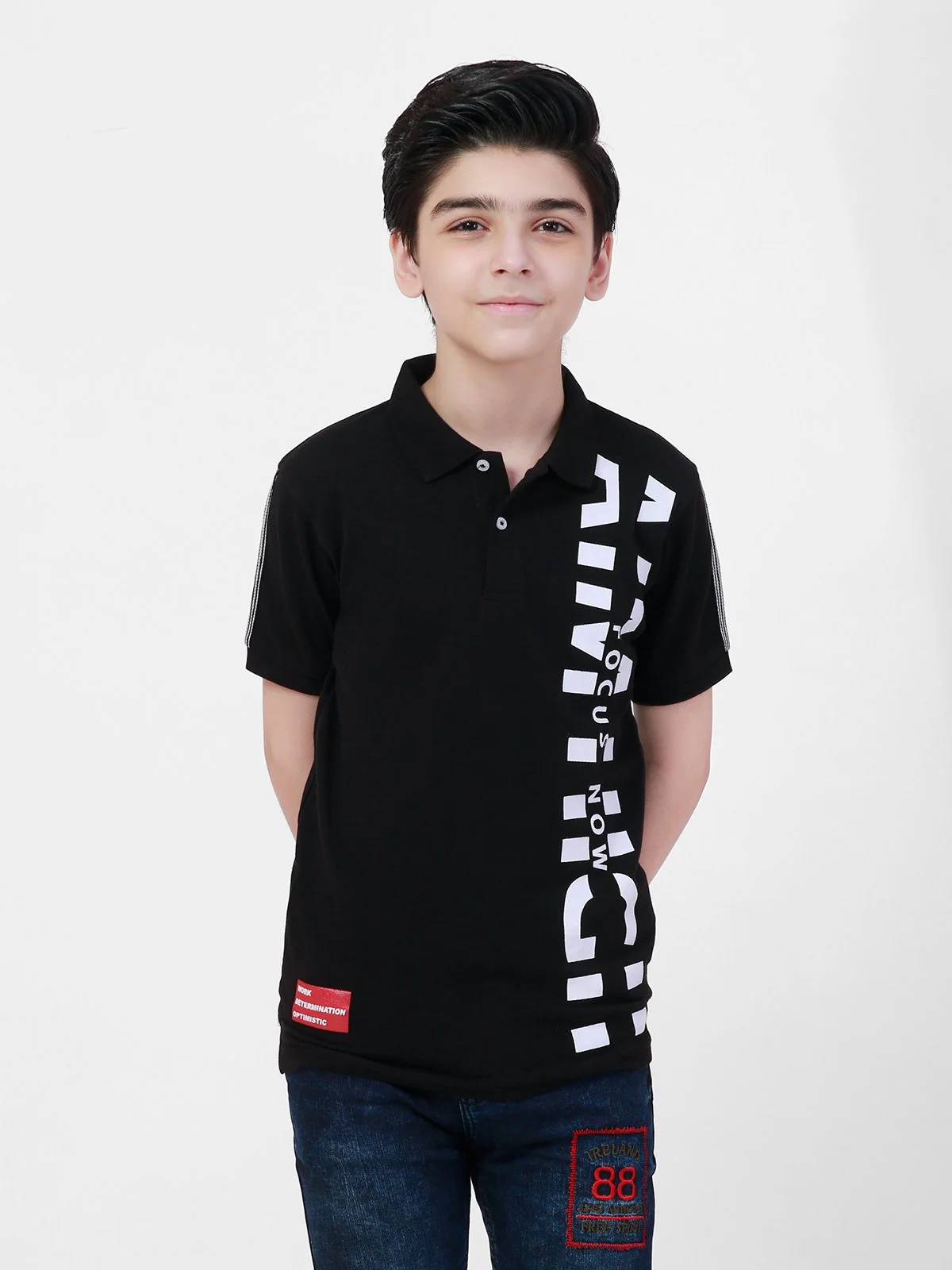 Boy's Black Polo Shirt - EBTPS21-014 - Image 2
