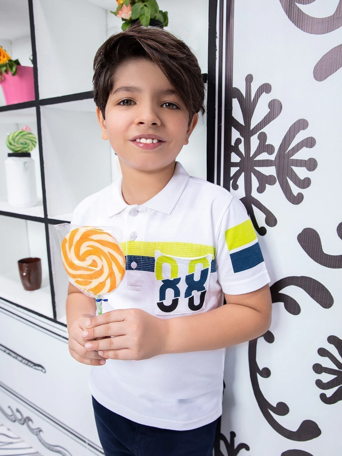 Boy's White Polo Shirt - EBTPS21-015 - Image 2