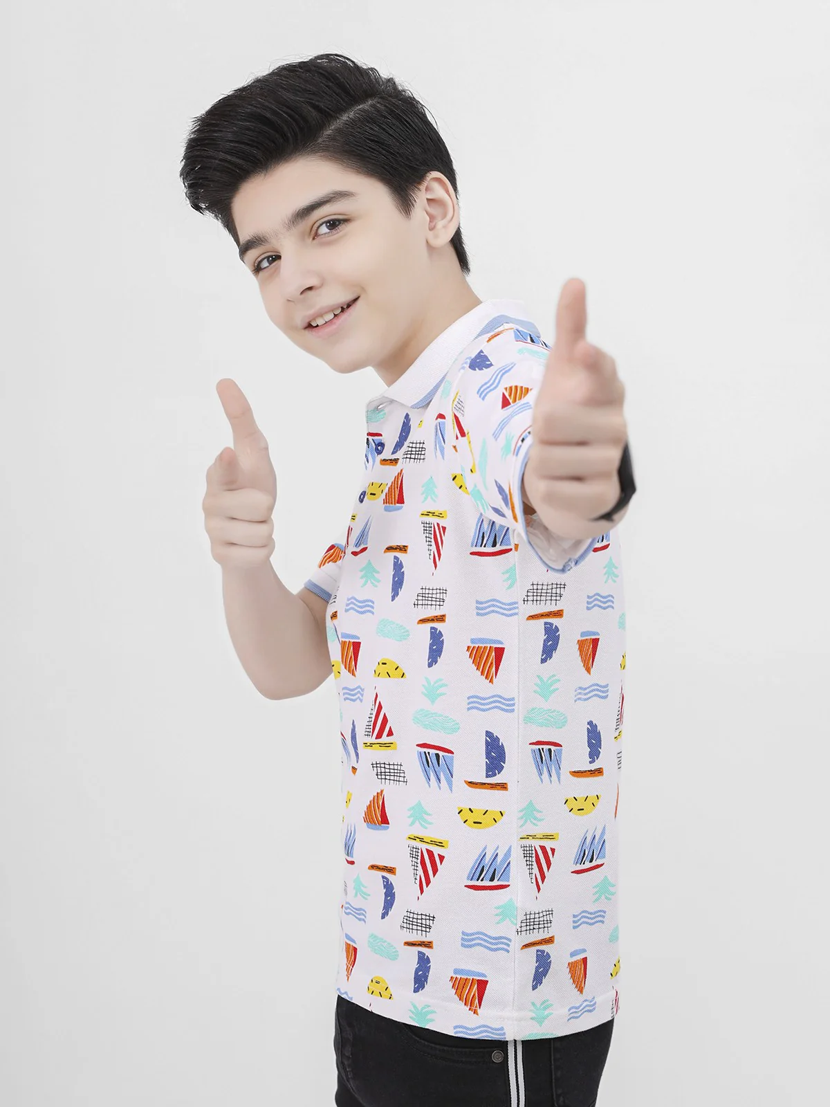 Boy's White Polo Shirt - EBTPS21-028 - Image 2