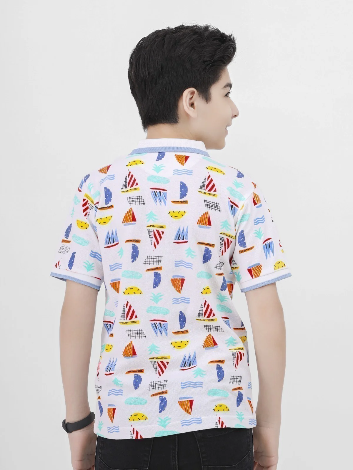 Boy's White Polo Shirt - EBTPS21-028 - Image 3