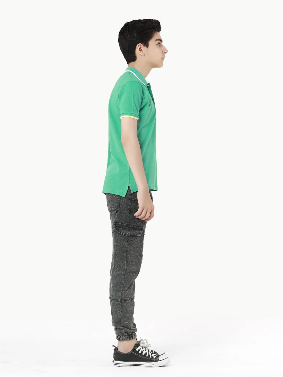 Boy's Mint Green Polo Shirt - EBTPS22-024 - Image 2