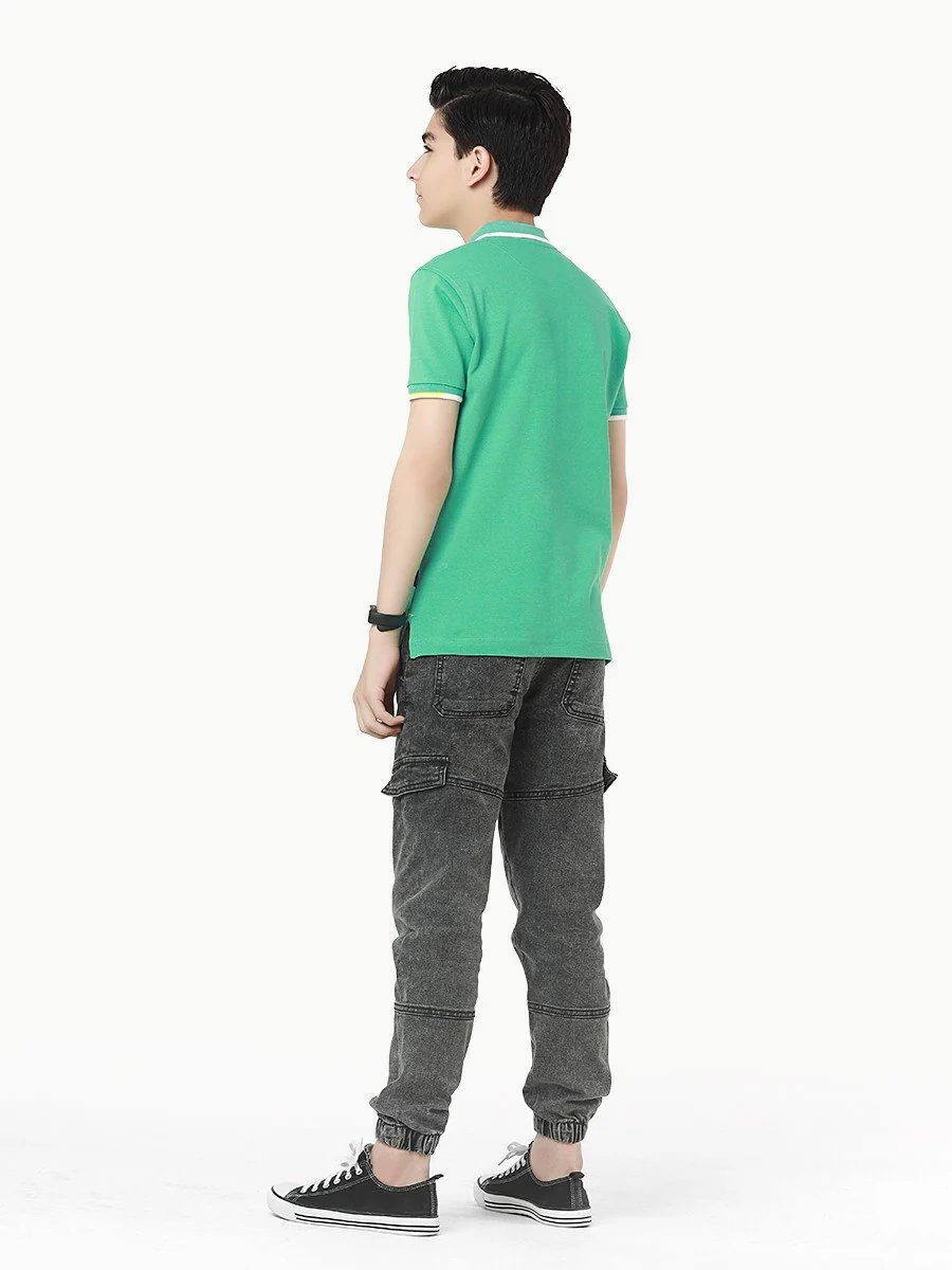 Boy's Mint Green Polo Shirt - EBTPS22-024 - Image 5
