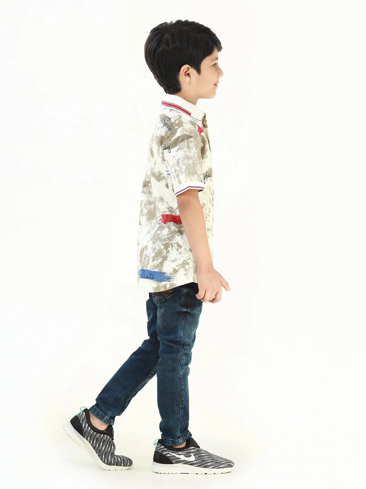 Boy's Grey & White Polo Shirt - EBTPS22-028 - Image 2