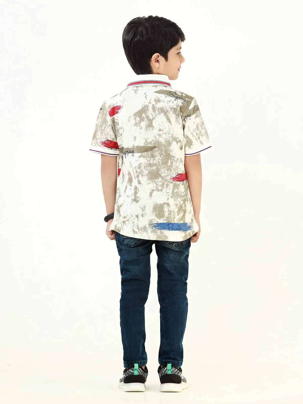 Boy's Grey & White Polo Shirt - EBTPS22-028 - Image 4
