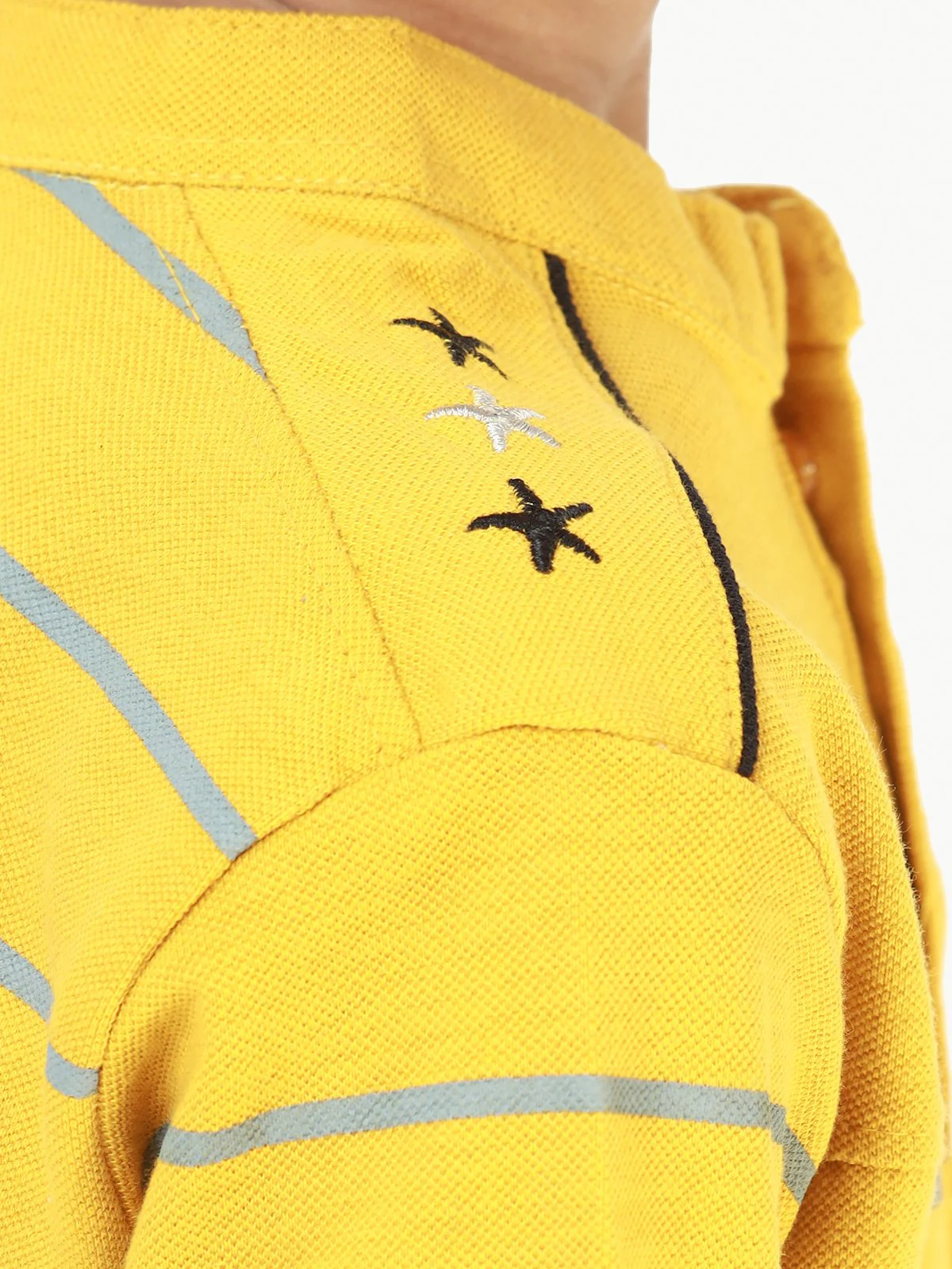Boy's Yellow Stripes Polo Shirt - EBTPS22-032 - Image 6