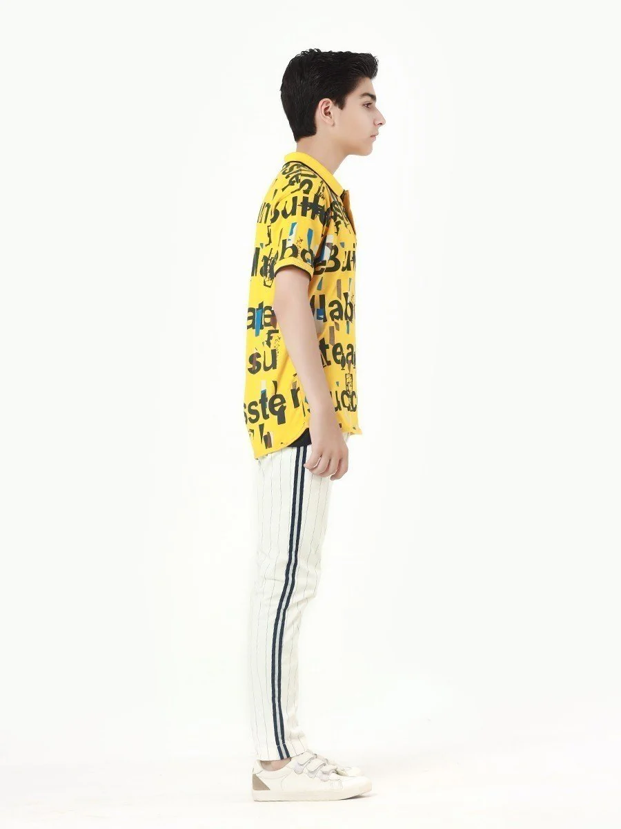 Boy's Yellow Polo Shirt - EBTPS22-033 - Image 4