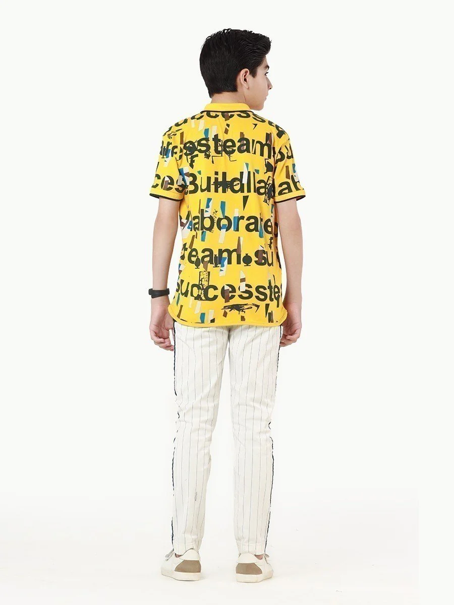 Boy's Yellow Polo Shirt - EBTPS22-033 - Image 5