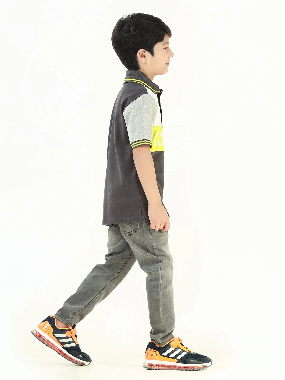 Boy's Charcoal & Heather Grey Polo Shirt - EBTPS22-035 - Image 2