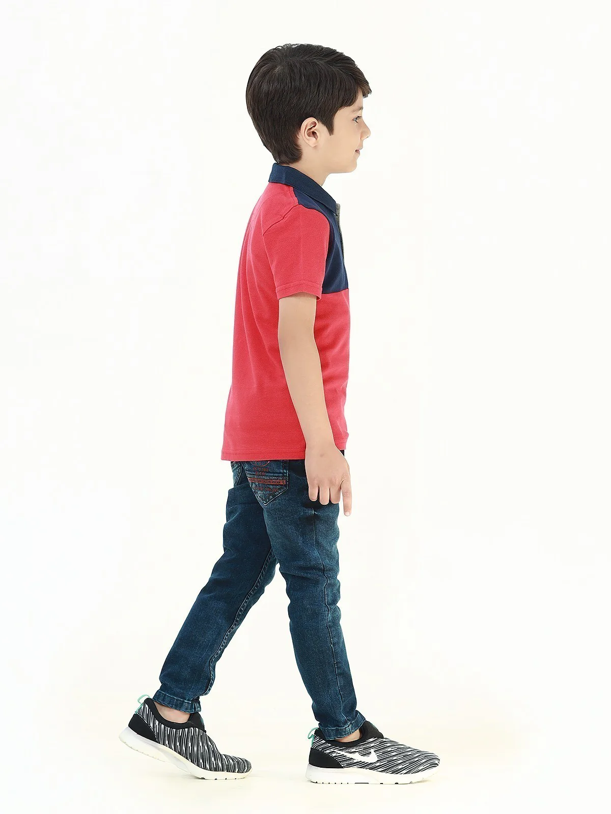 Boy's Red & Heather Grey Polo Shirt - EBTPS22-039 - Image 2