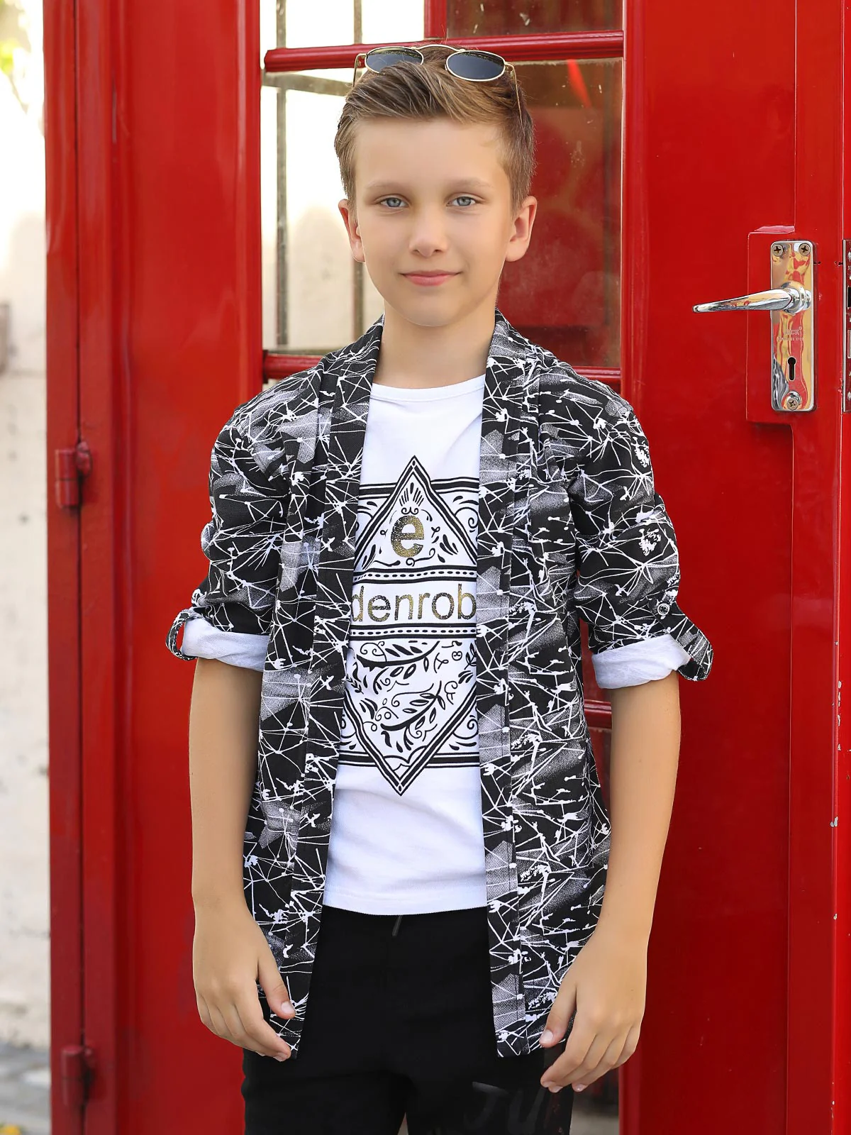 Boy's Black & White Shirt - EBTS18-14354 - Image 2