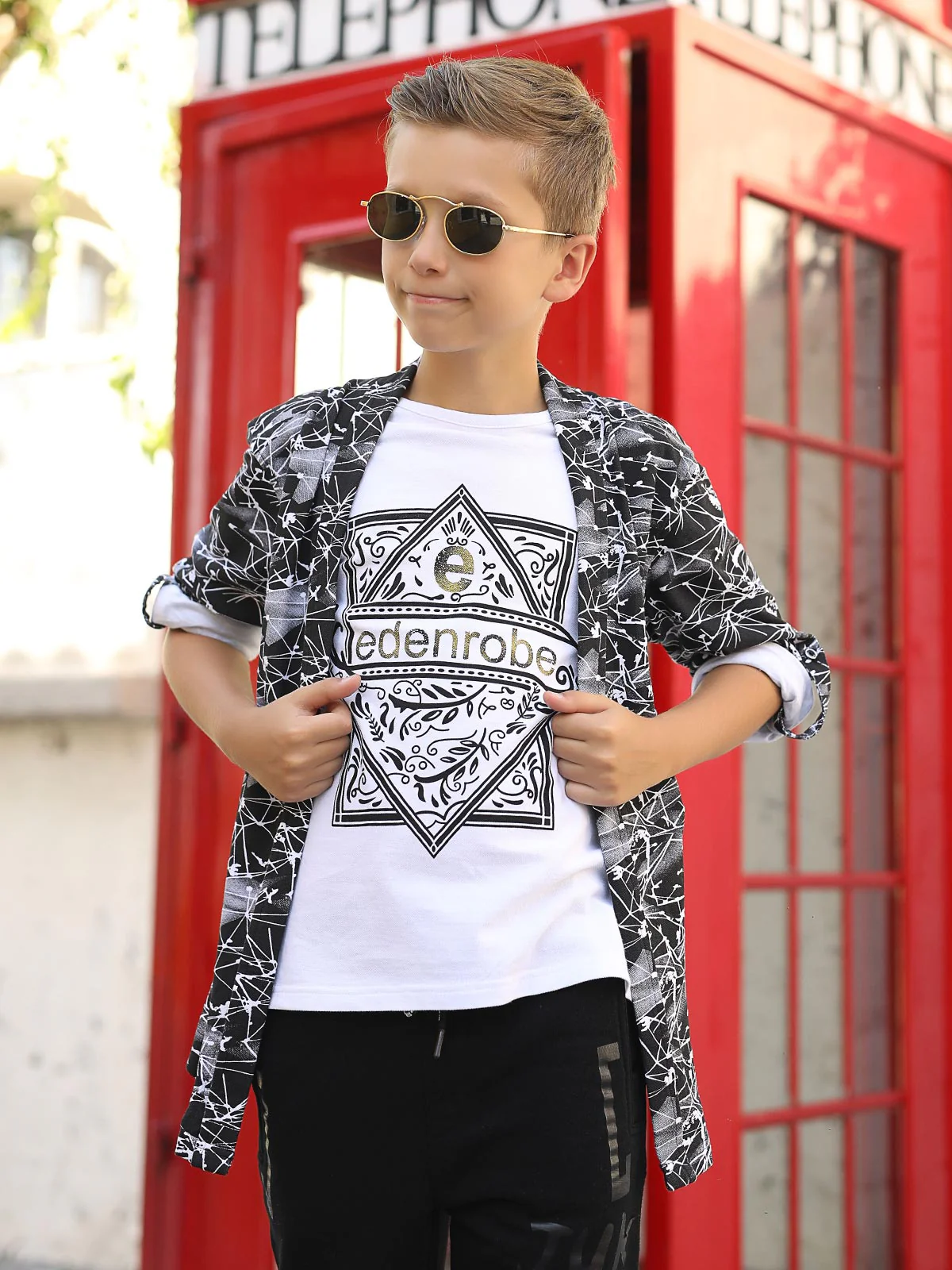 Boy's Black & White Shirt - EBTS18-14354 - Image 3