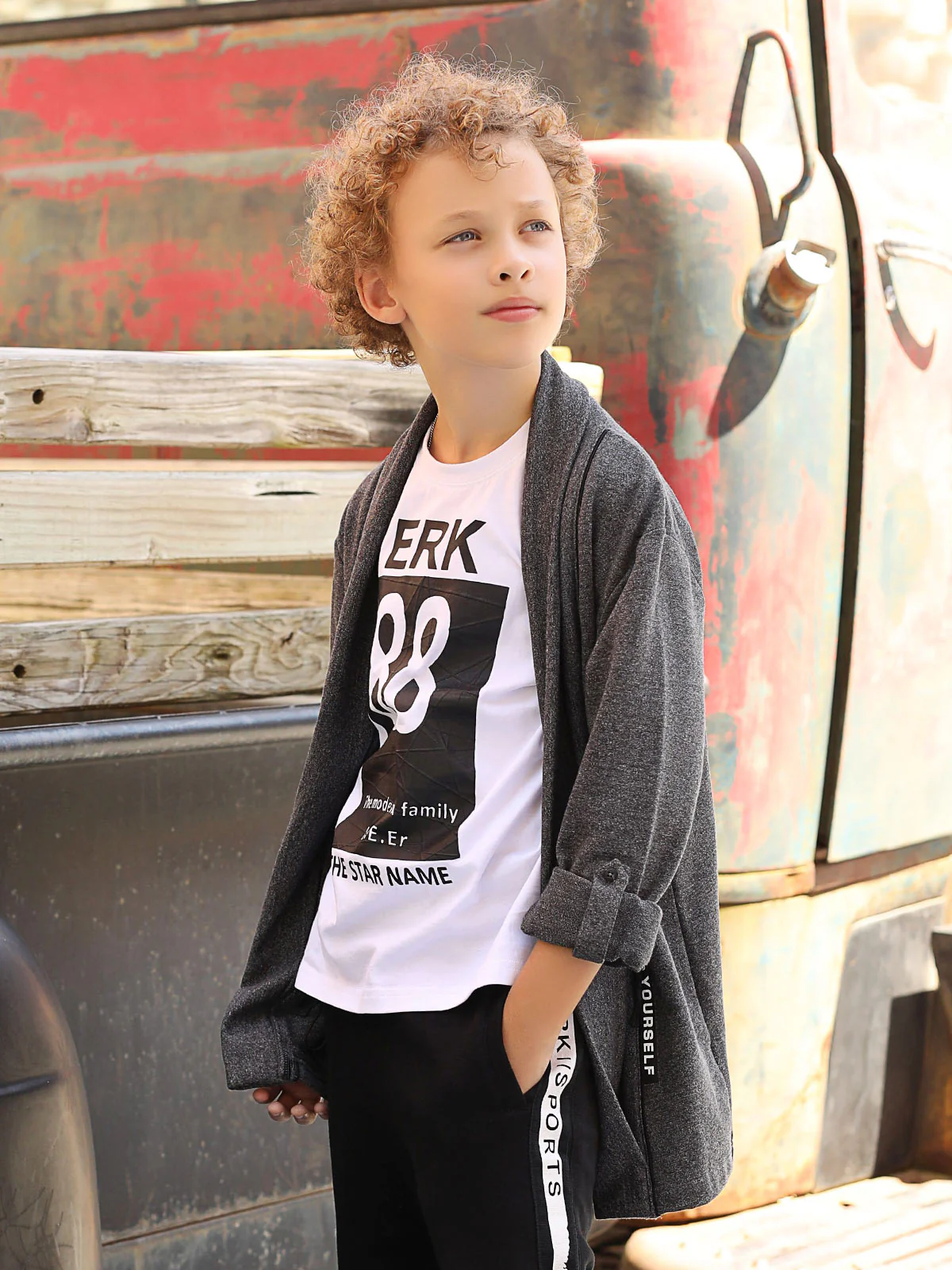 Boy's Dark Grey Shirt - EBTS18-14359 - Image 3