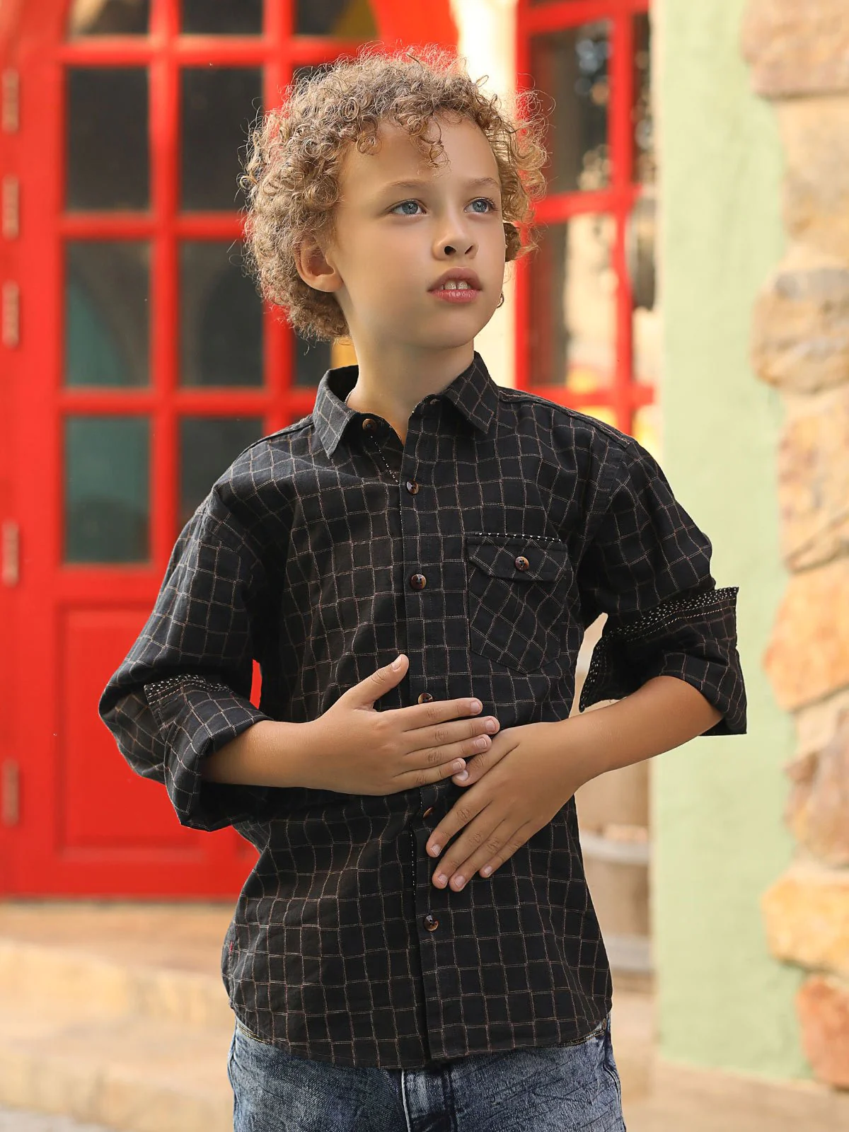 Boy's Navy Blue Shirt - EBTS18-27199 - Image 3
