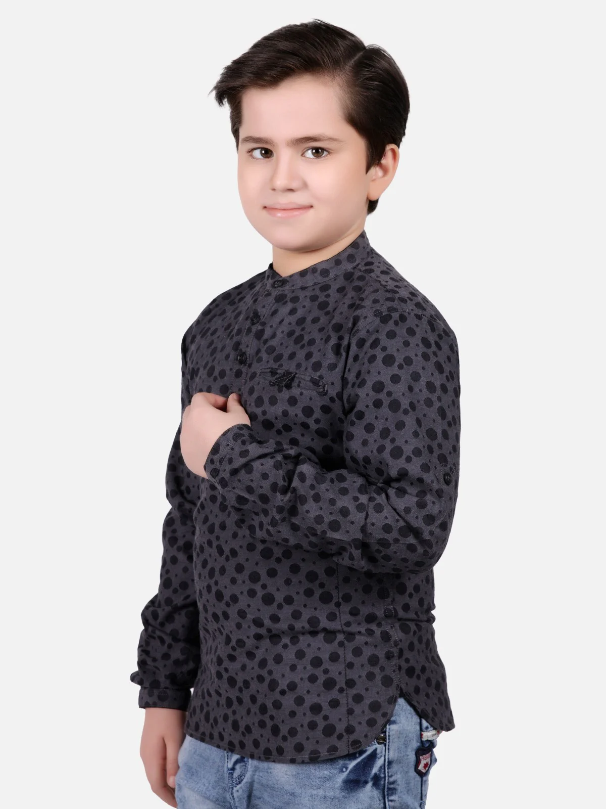 Boy's Charcoal Grey Shirt - EBTS18-27205 - Image 2