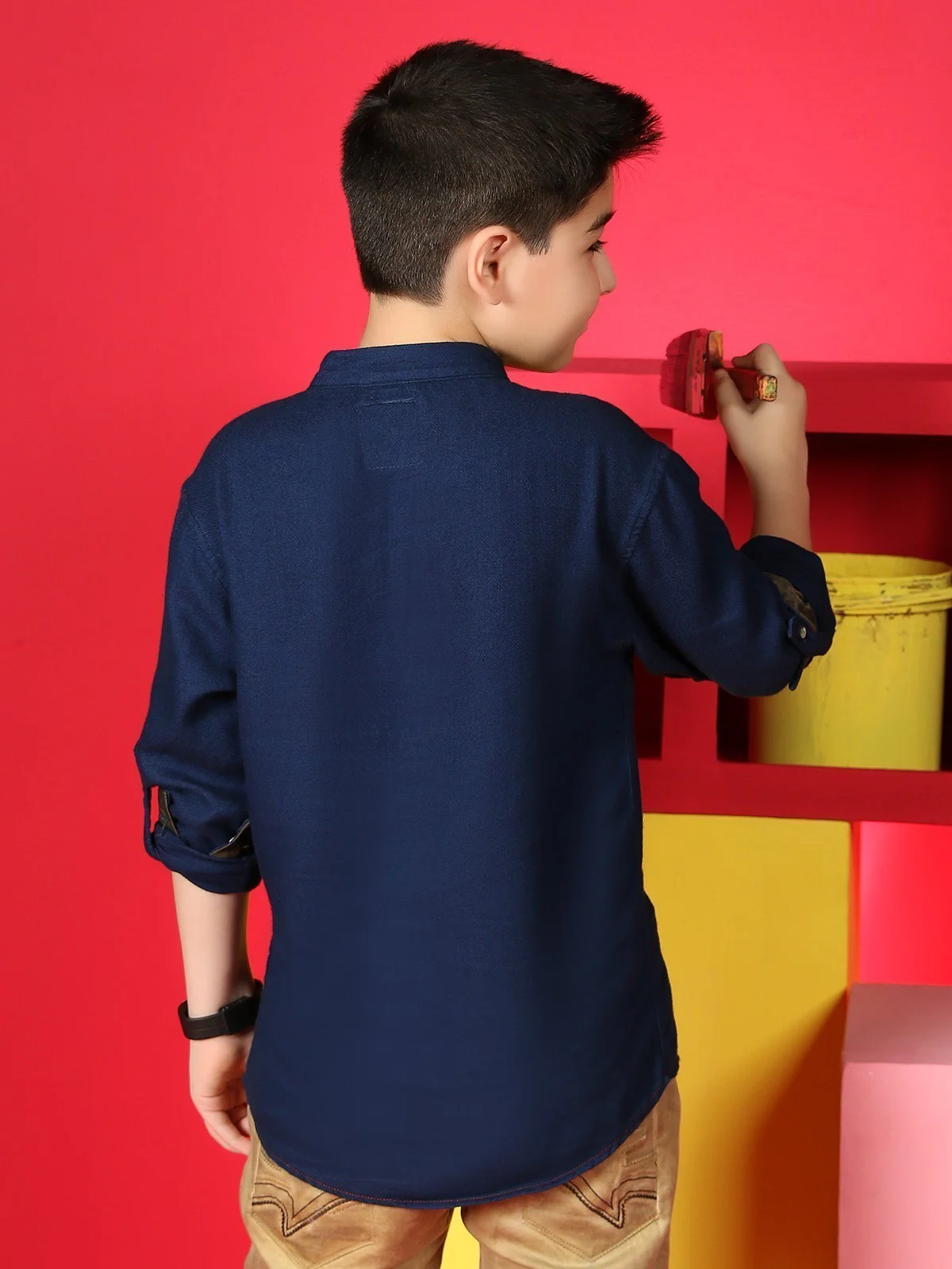 Boy's Navy Blue Shirt - EBTS19-14362 - Image 3