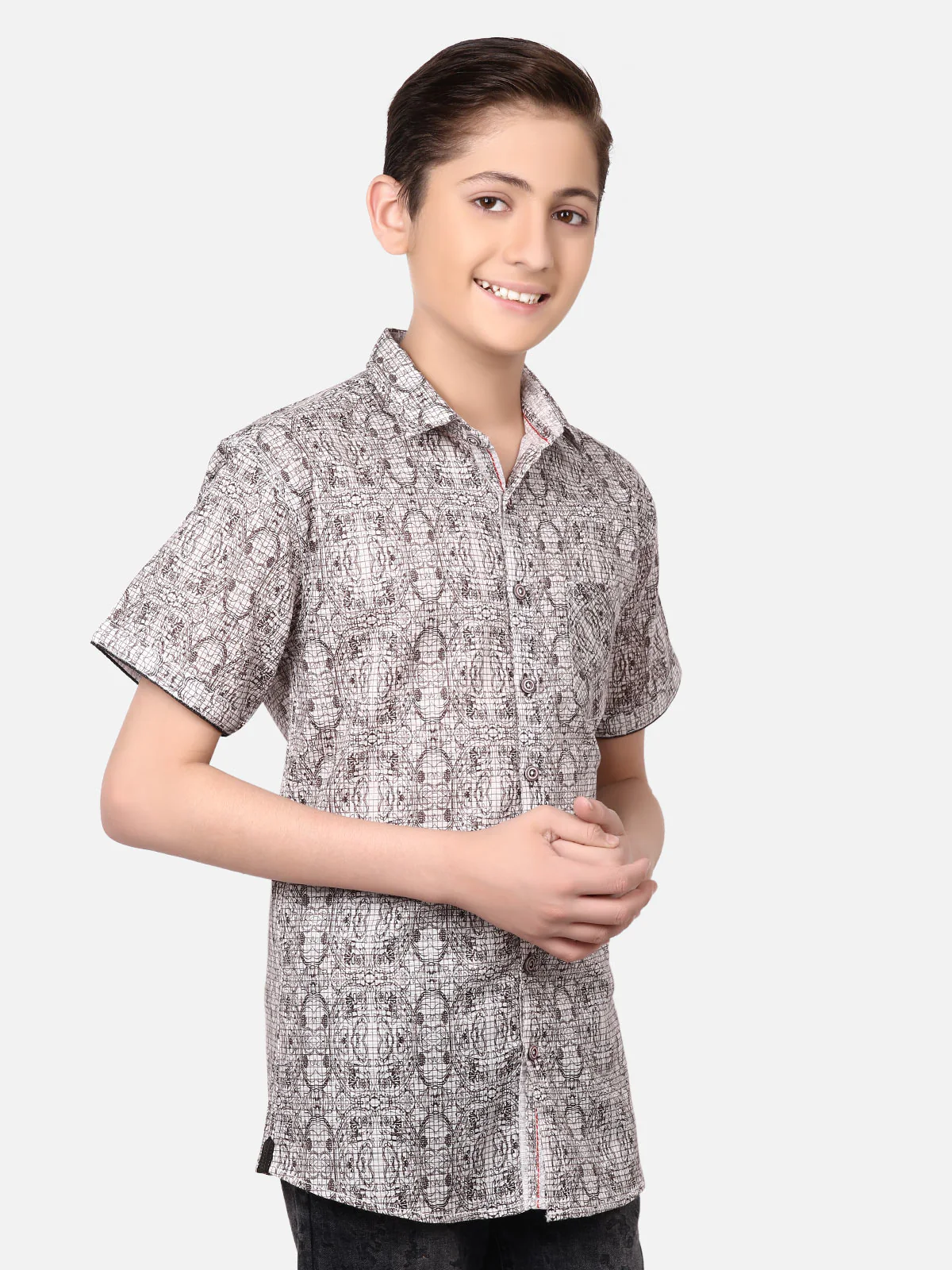 Boys Brown & White Shirt - EBTS19-27230 - Image 2