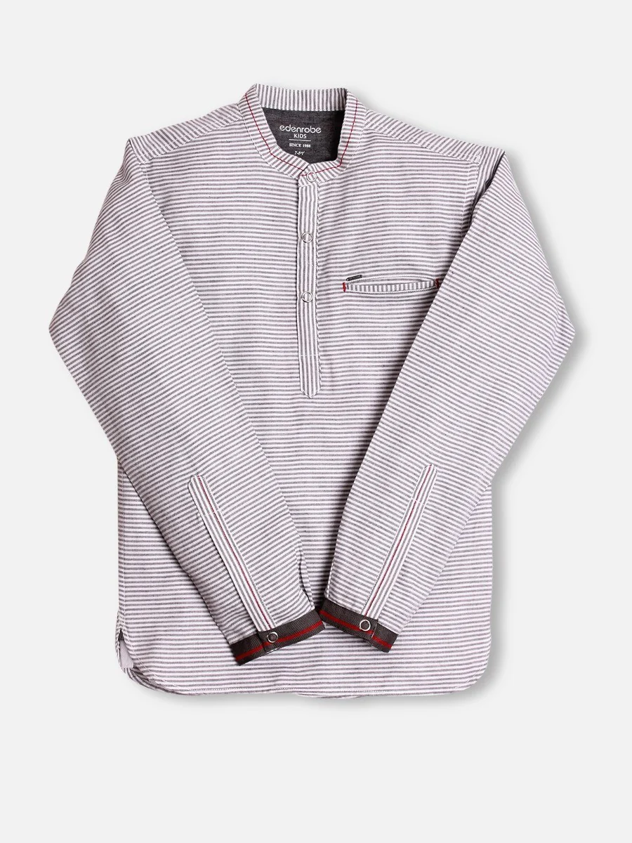 Boy's Grey Stripes Shirt - EBTS20-27262 - Image 2