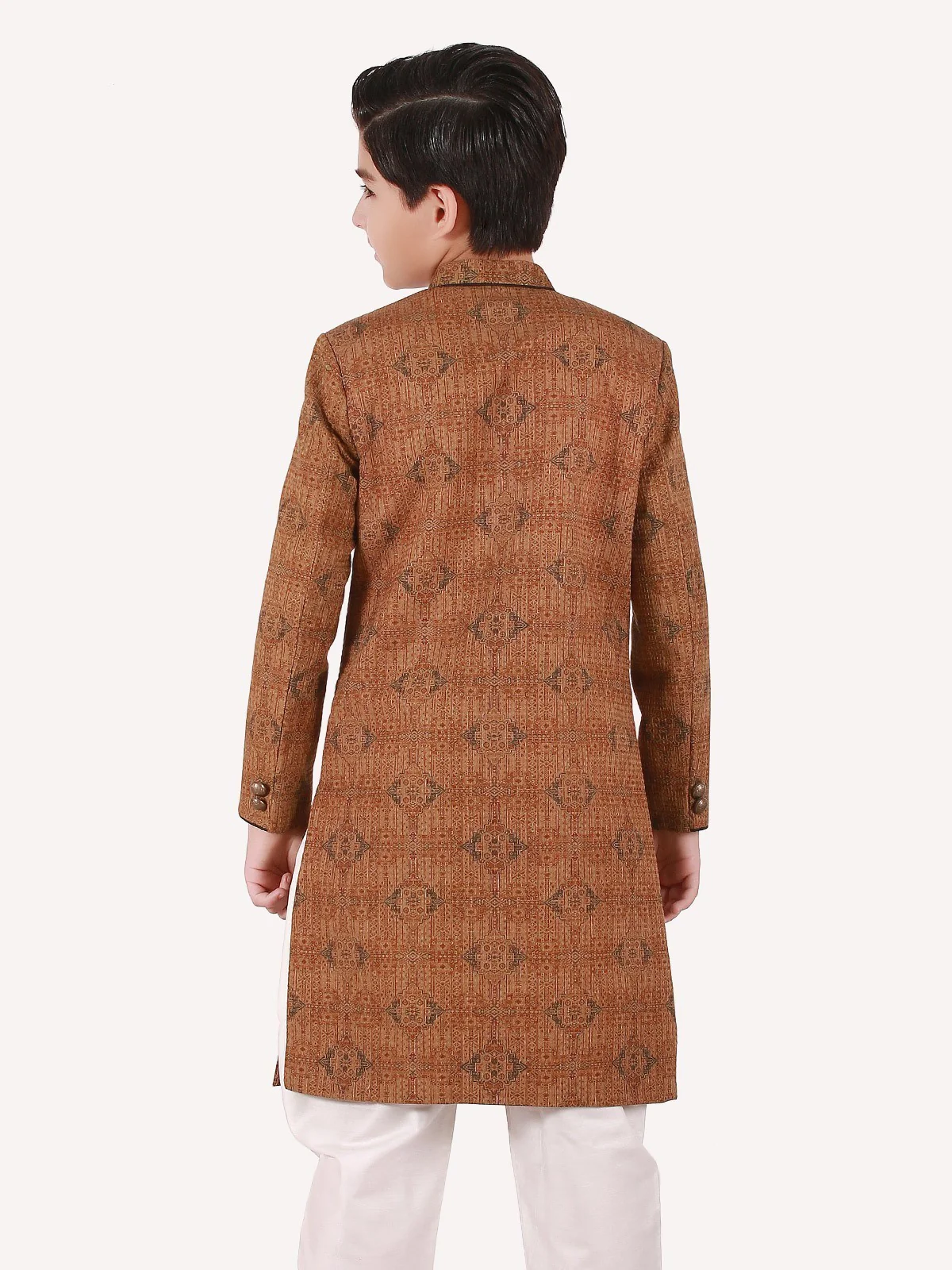Boy's Golden Brown Sherwani Suit - EBTS20-34008 - Image 3