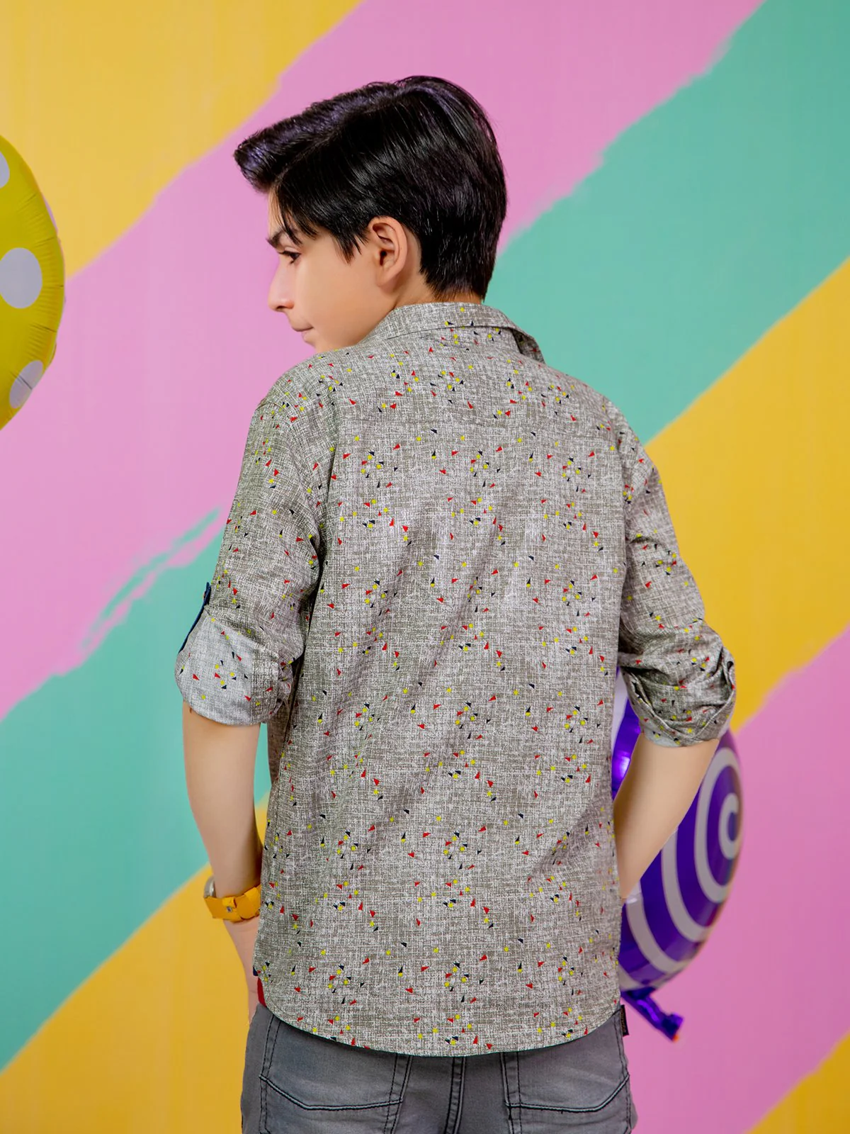 Boy's Grey Shirt - EBTS21-27308 - Image 2