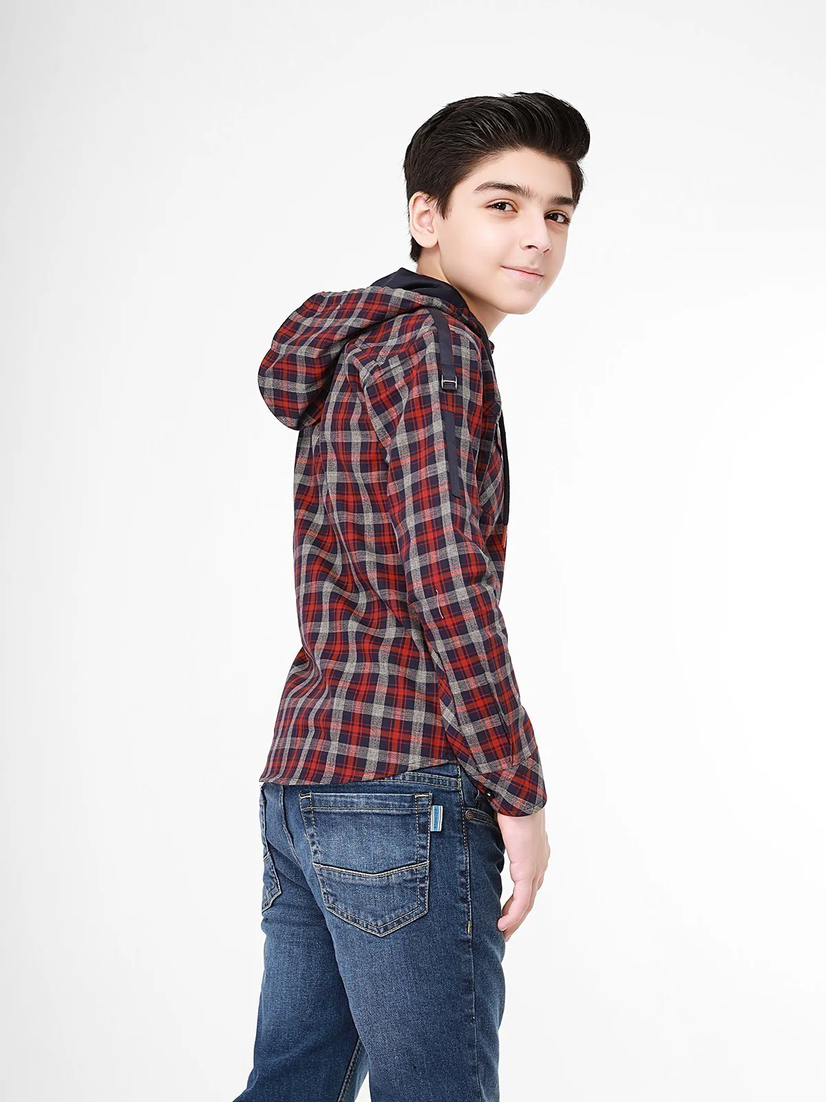 Boy's Maroon Blue Shirt - EBTS21-27332 - Image 3