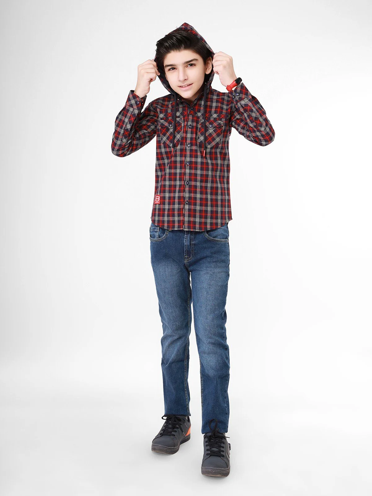Boy's Maroon Blue Shirt - EBTS21-27332 - Image 4