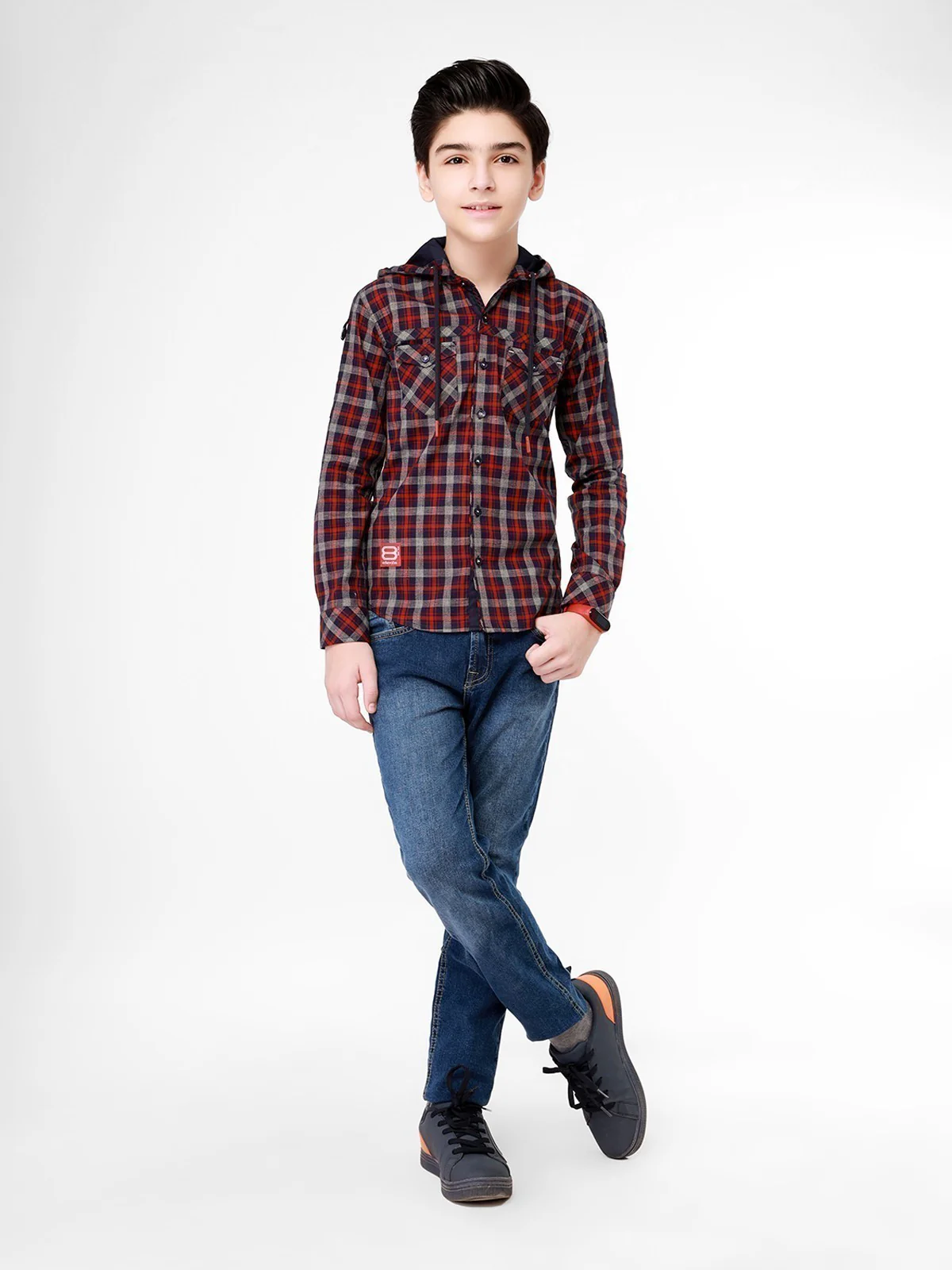 Boy's Maroon Blue Shirt - EBTS21-27332 - Image 5