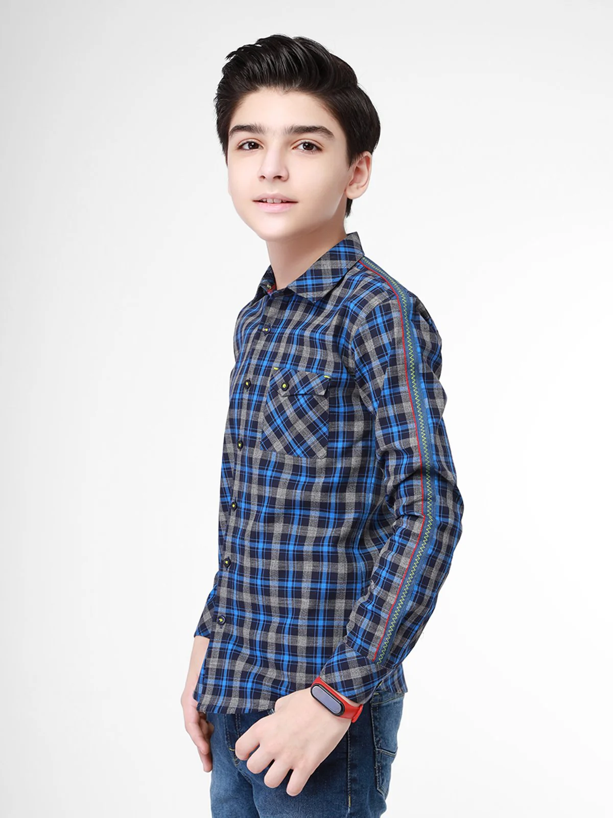 Boy's Blue & Grey Shirt - EBTS21-27333 - Image 2