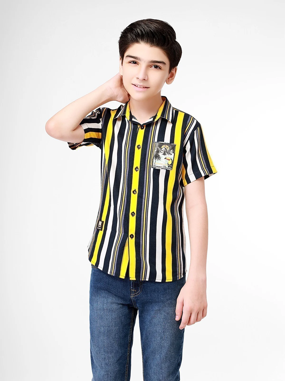 Boy's Yellow & Blue Shirt - EBTS21-27340 - Image 2