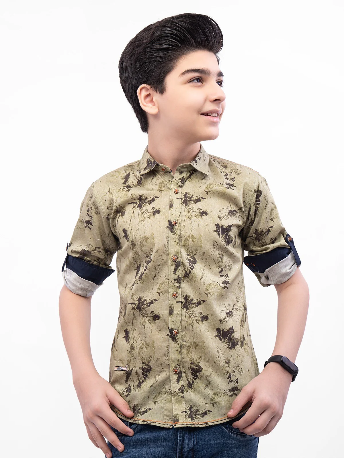 Boy's Sage Green Shirt - EBTS21-27361 - Image 2