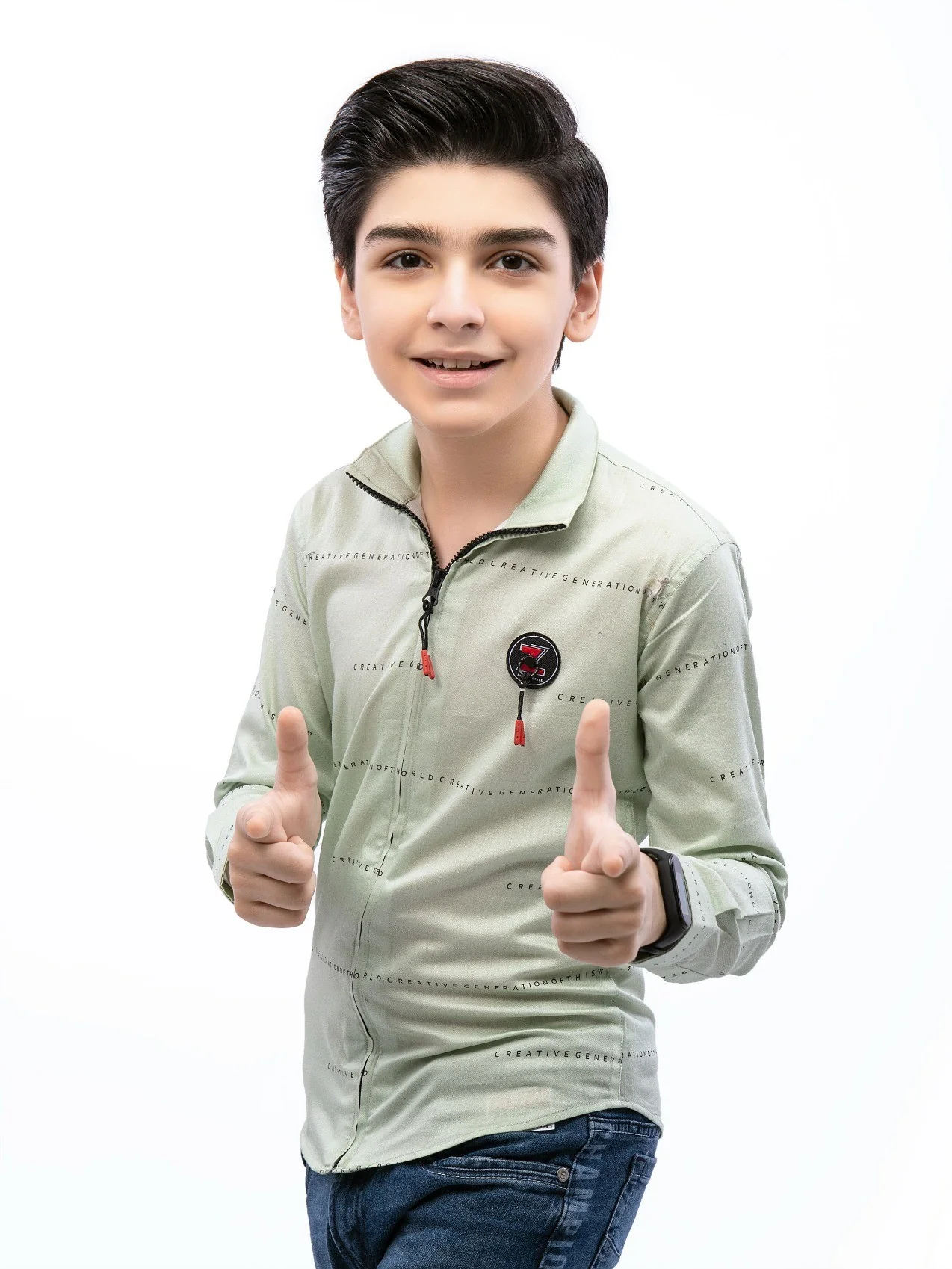 Boy's Light Green Shirt - EBTS21-27366 - Image 2