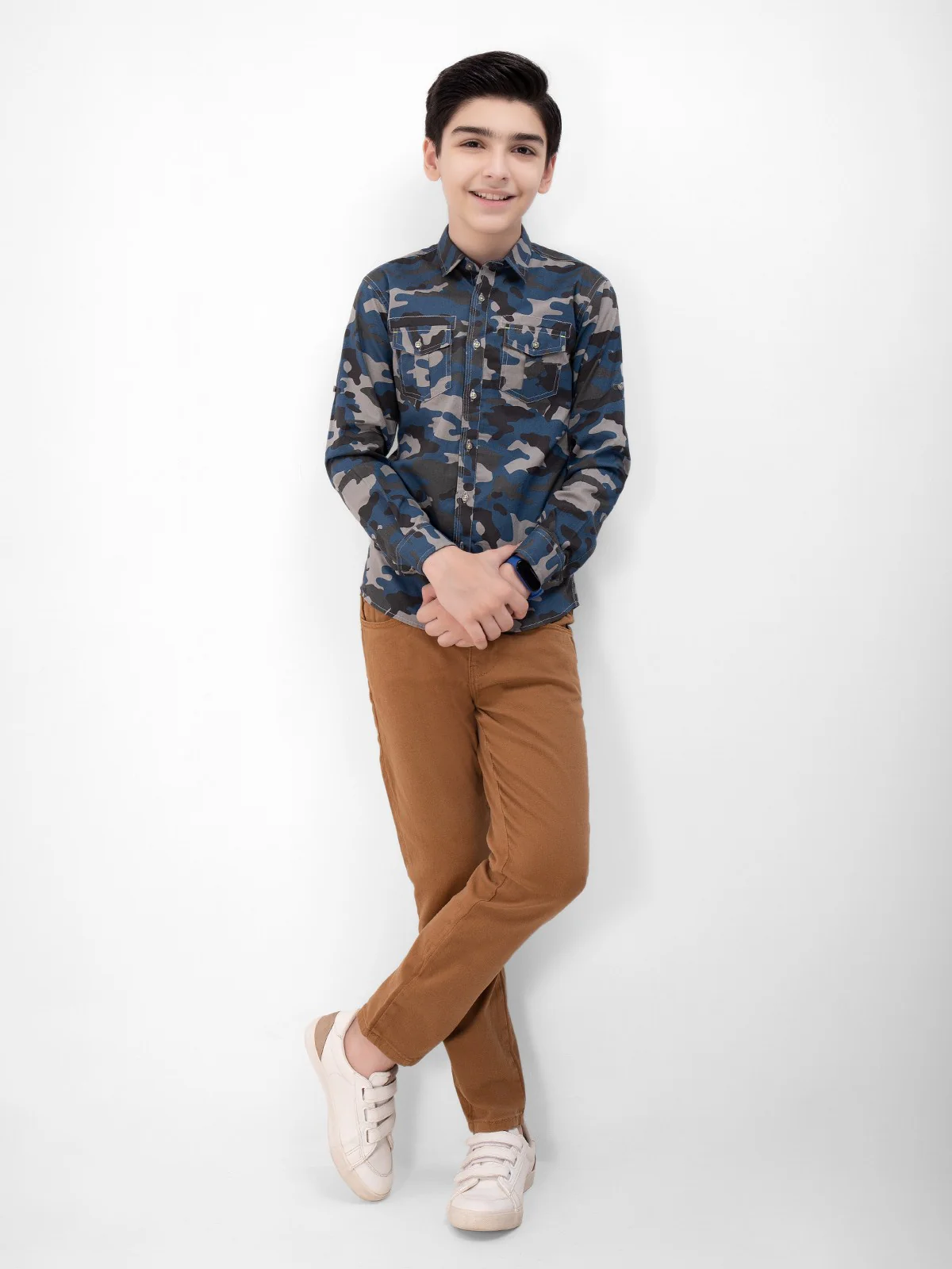 Boy's Grey & Blue Shirt - EBTS21-27383 - Image 2