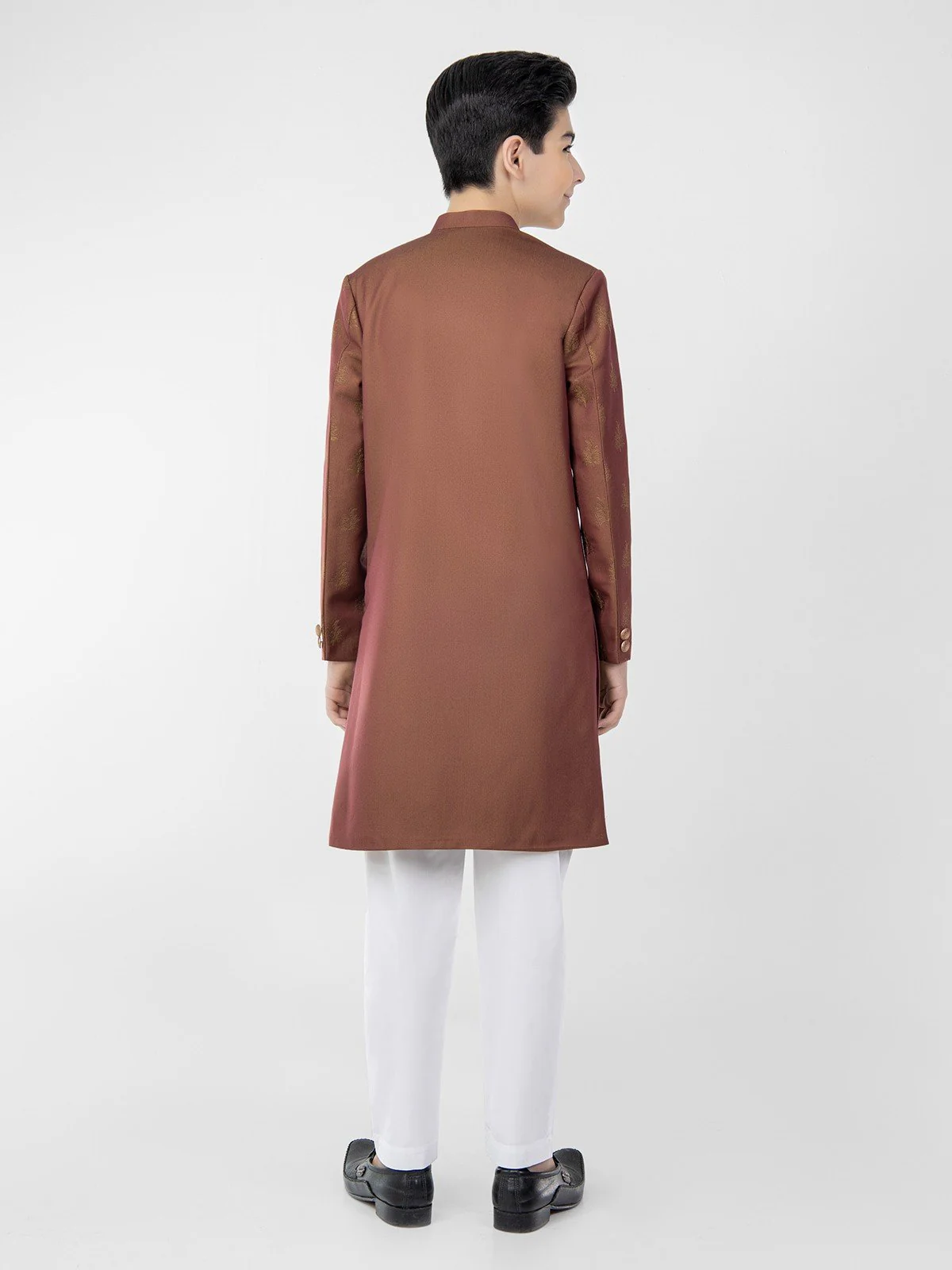 Boy's Dull Rust Sherwani Suit - EBTS21-34012 - Image 4