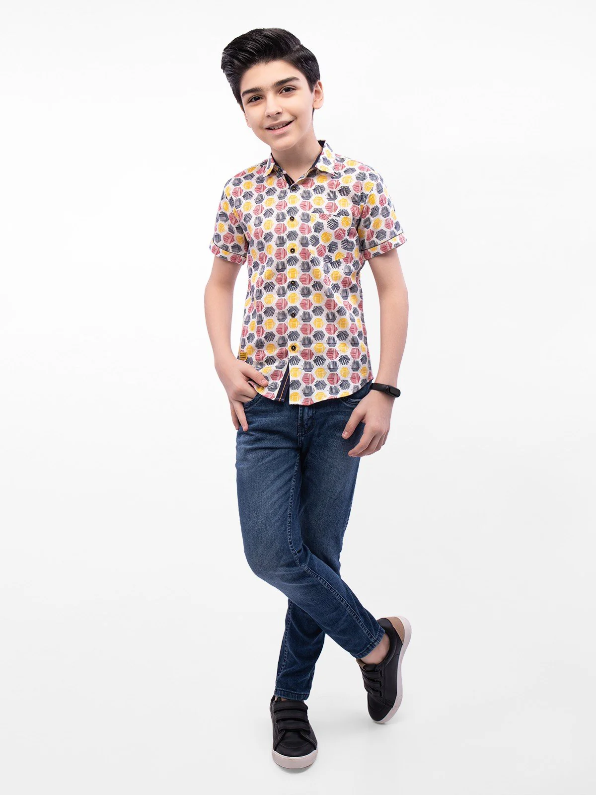Boy's White Multi Shirt - EBTS22-27373 - Image 4