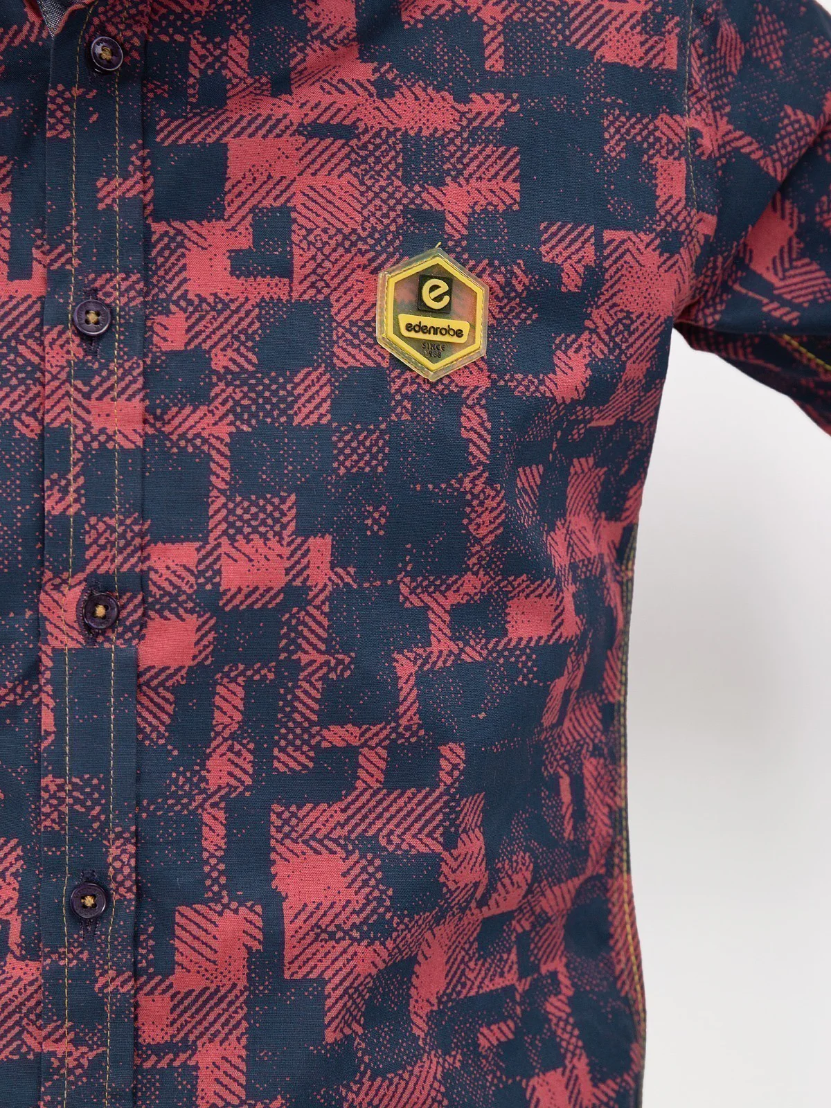 Boy's Blue & Dark Pink Shirt - EBTS22-27382 - Image 2