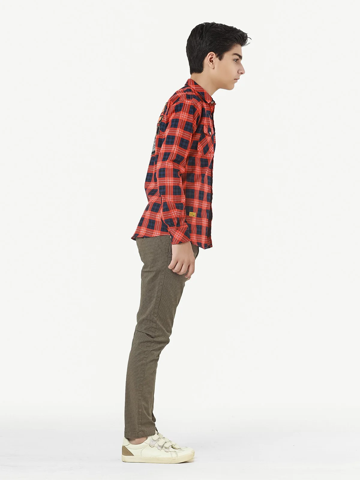 Boy's Rust & Blue Shirt - EBTS22-27398 - Image 3