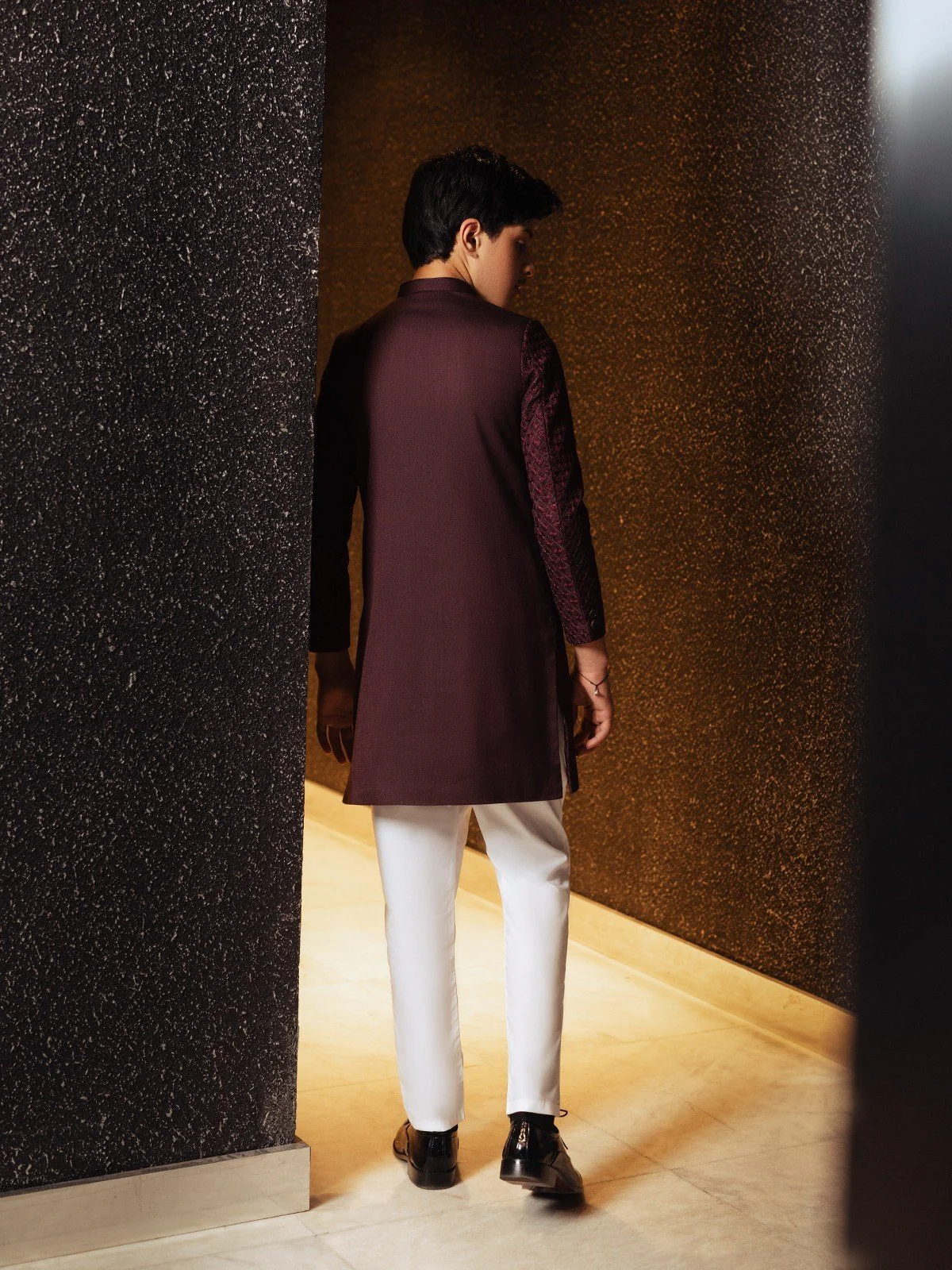 Boy's Burgundy Sherwani - EBTS22-34011 - Image 6