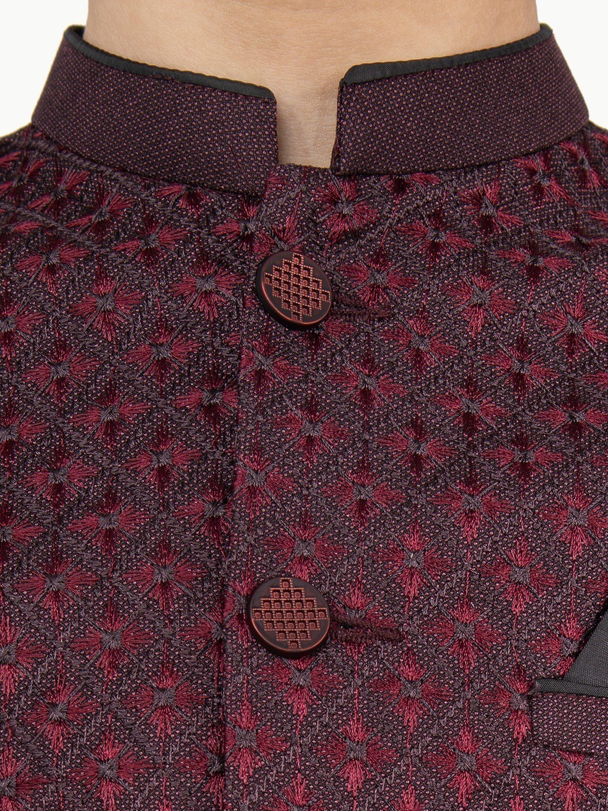 Boy's Burgundy Sherwani - EBTS22-34011 - Image 9