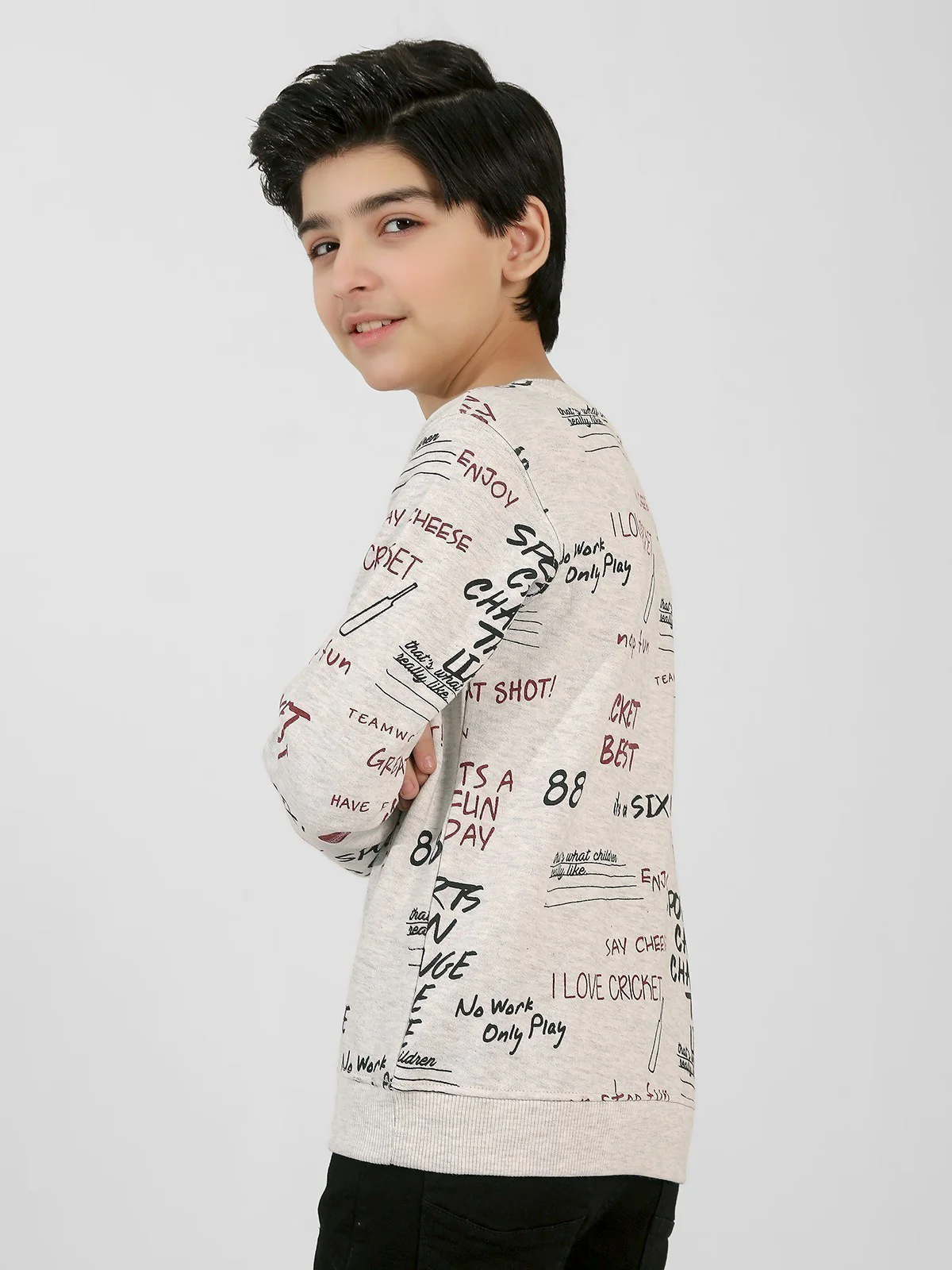Boy's Ash White Sweatshirt - EBTSS20-001 - Image 2