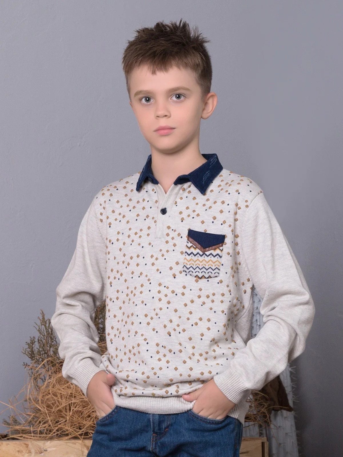 Boy's Beige Sweater - EBTSWT17-2409 - Image 2