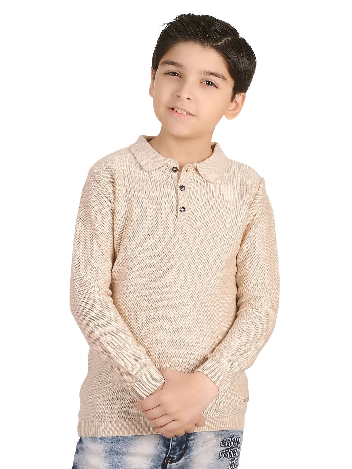 Boy's Light Beige Sweater - EBTSWT19-002 - Image 4