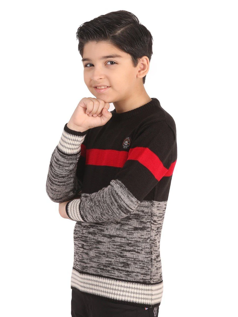 Boy's Grey & Black Sweater - EBTSWT19-004 - Image 2
