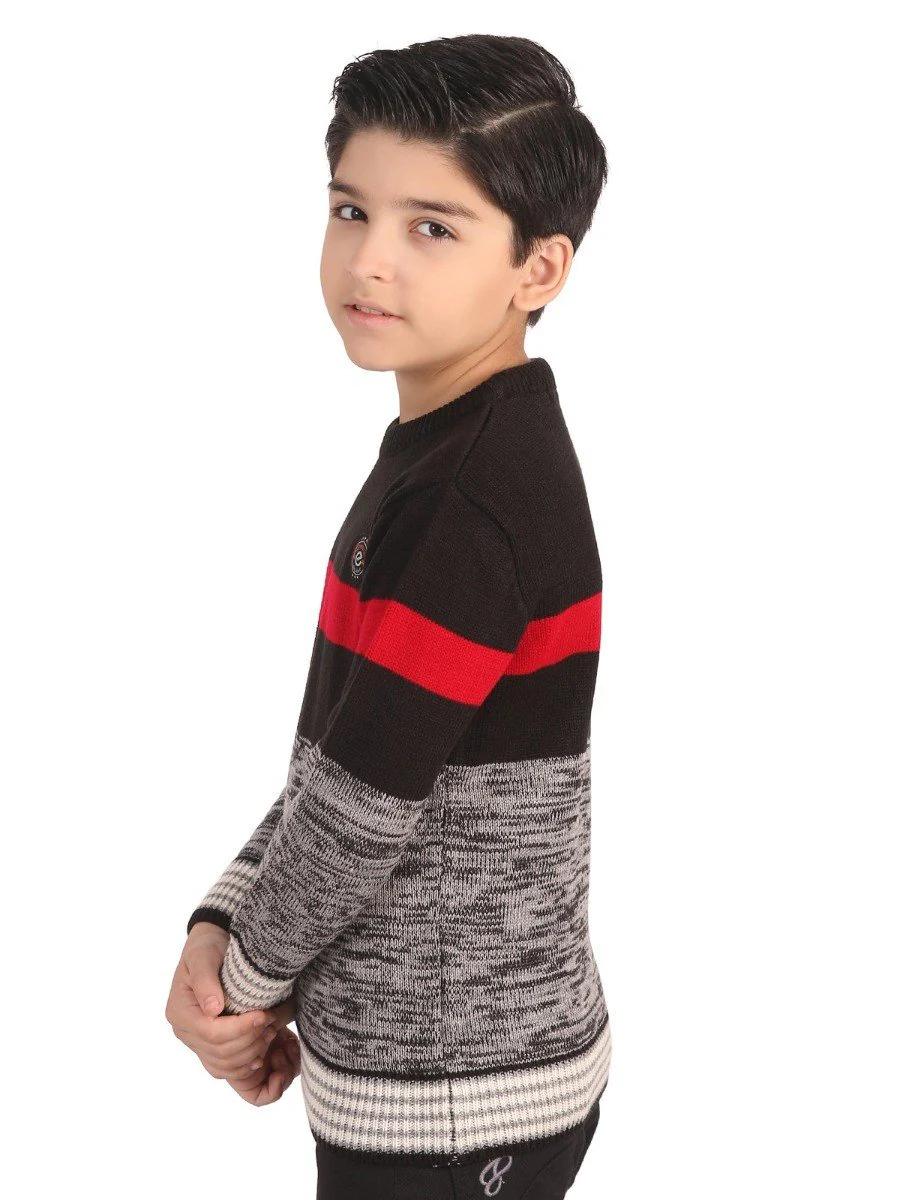 Boy's Grey & Black Sweater - EBTSWT19-004 - Image 3