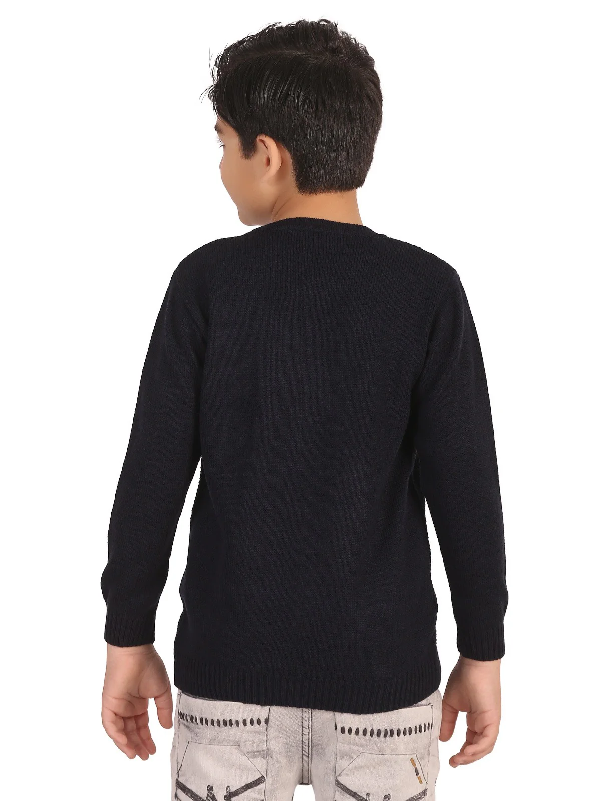 Boy's Navy Blue Sweater - EBTSWT19-009 - Image 4