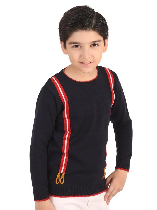 Boy's Navy Blue Sweater - EBTSWT19-012 - Image 2