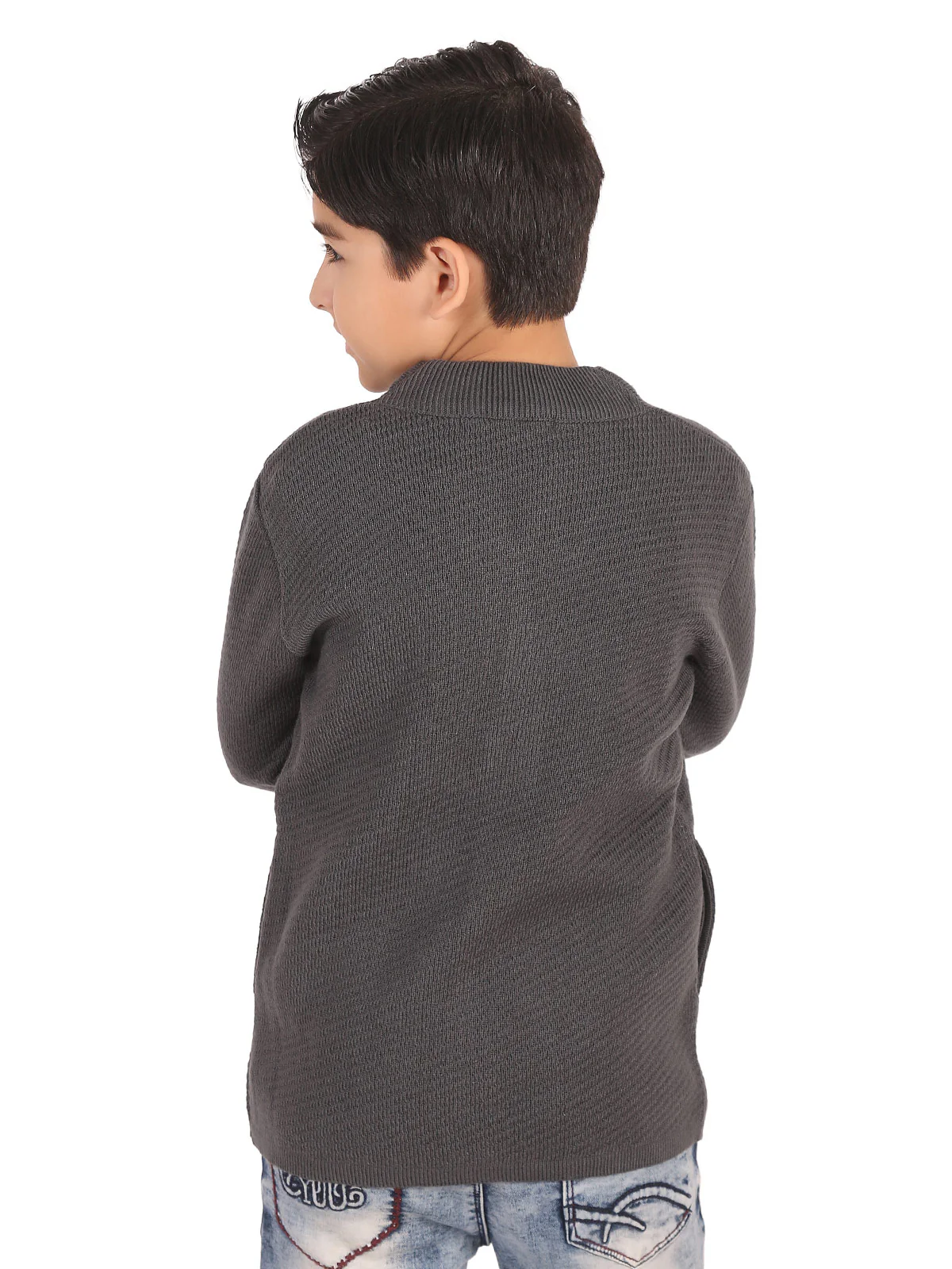 Boy's Teal Grey Sweater - EBTSWT19-017 - Image 2