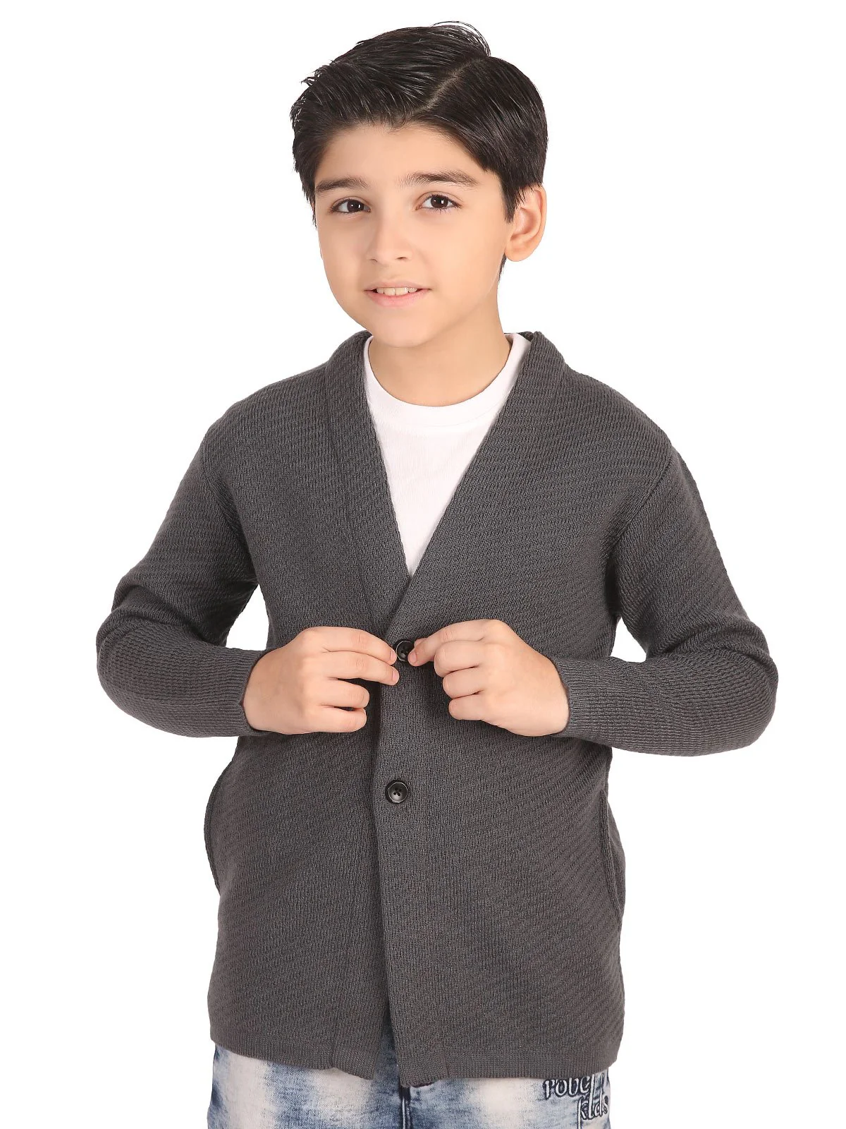 Boy's Teal Grey Sweater - EBTSWT19-017 - Image 3