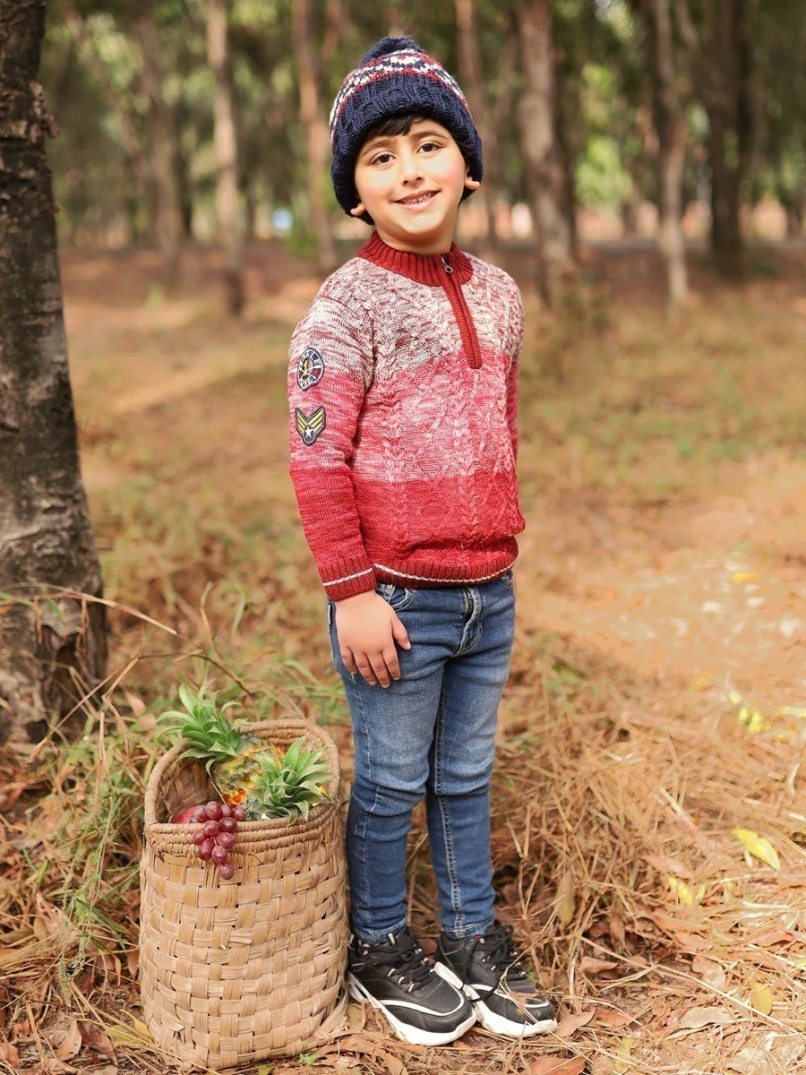 Boy's Maroon Red Sweater - EBTSWT20-002 - Image 3